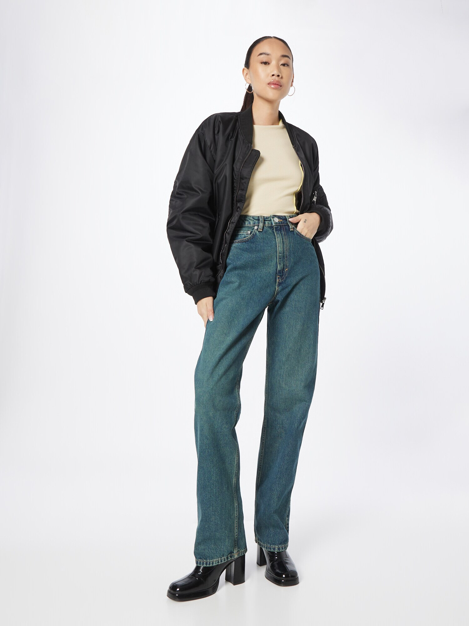 WEEKDAY Jeans verde jad - Pled.ro