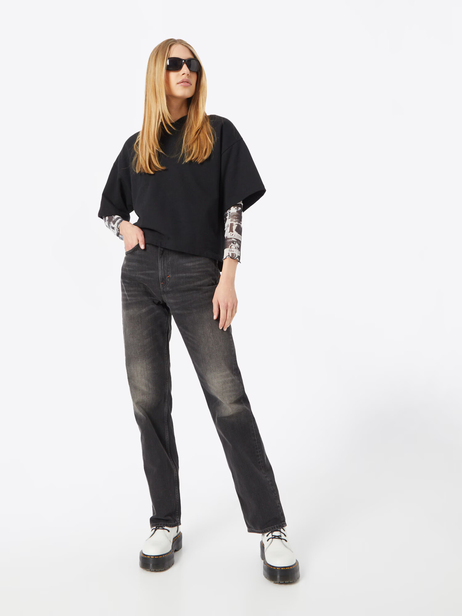 WEEKDAY Jeans 'Voyage' negru denim - Pled.ro