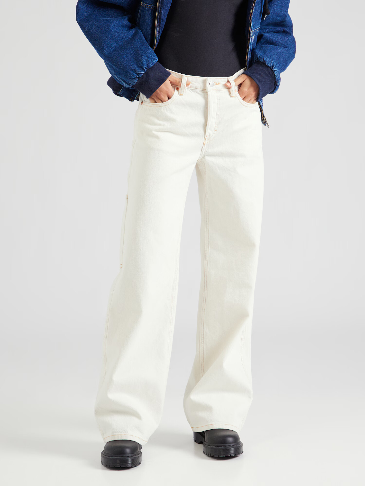 WEEKDAY Jeans 'Young Work' alb denim - Pled.ro