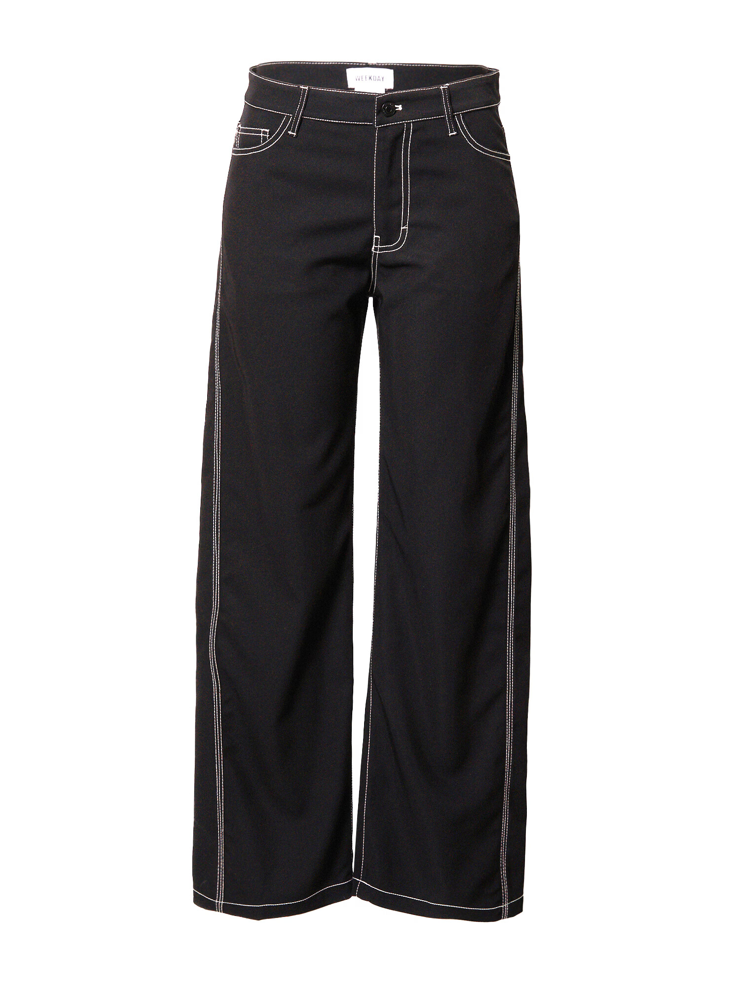 WEEKDAY Pantaloni 'Abigail' negru / alb - Pled.ro