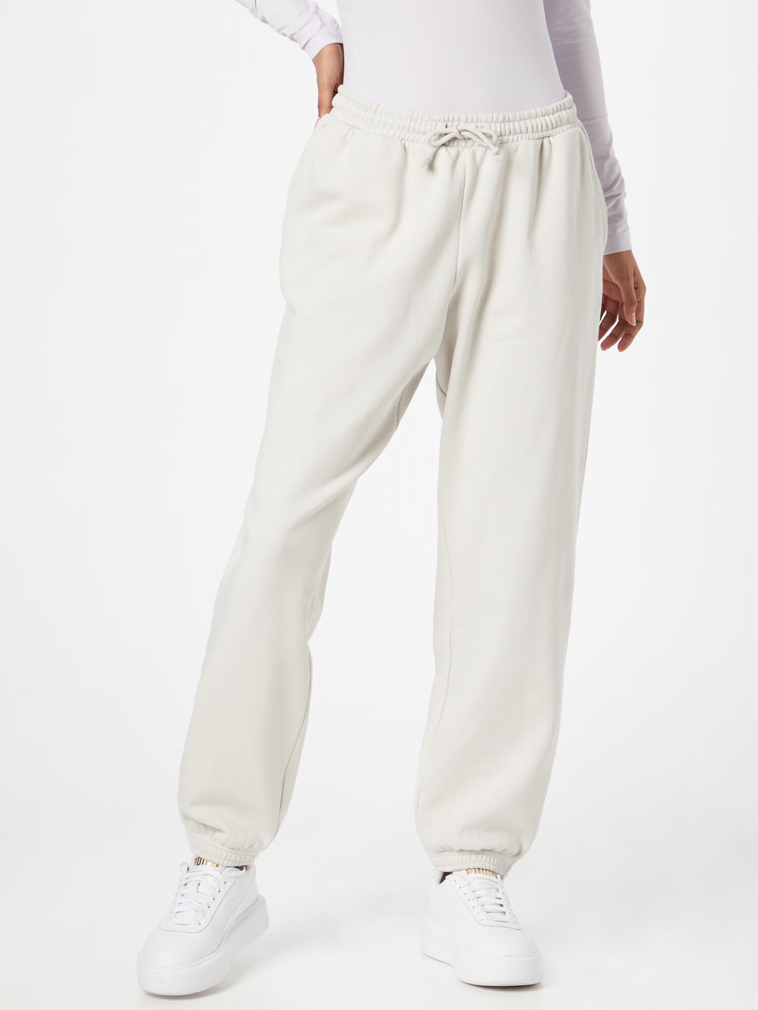 WEEKDAY Pantaloni crem - Pled.ro