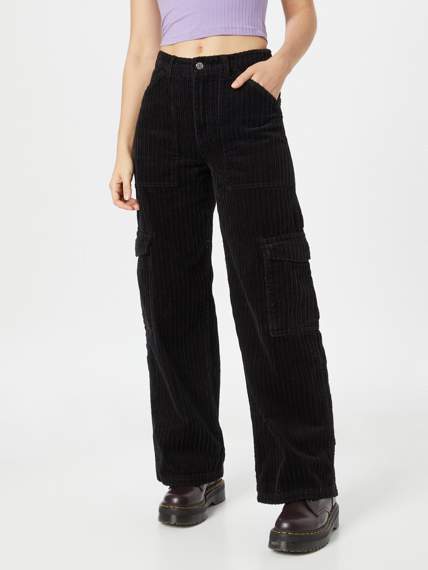 WEEKDAY Pantaloni cu buzunare 'Julian' negru - Pled.ro