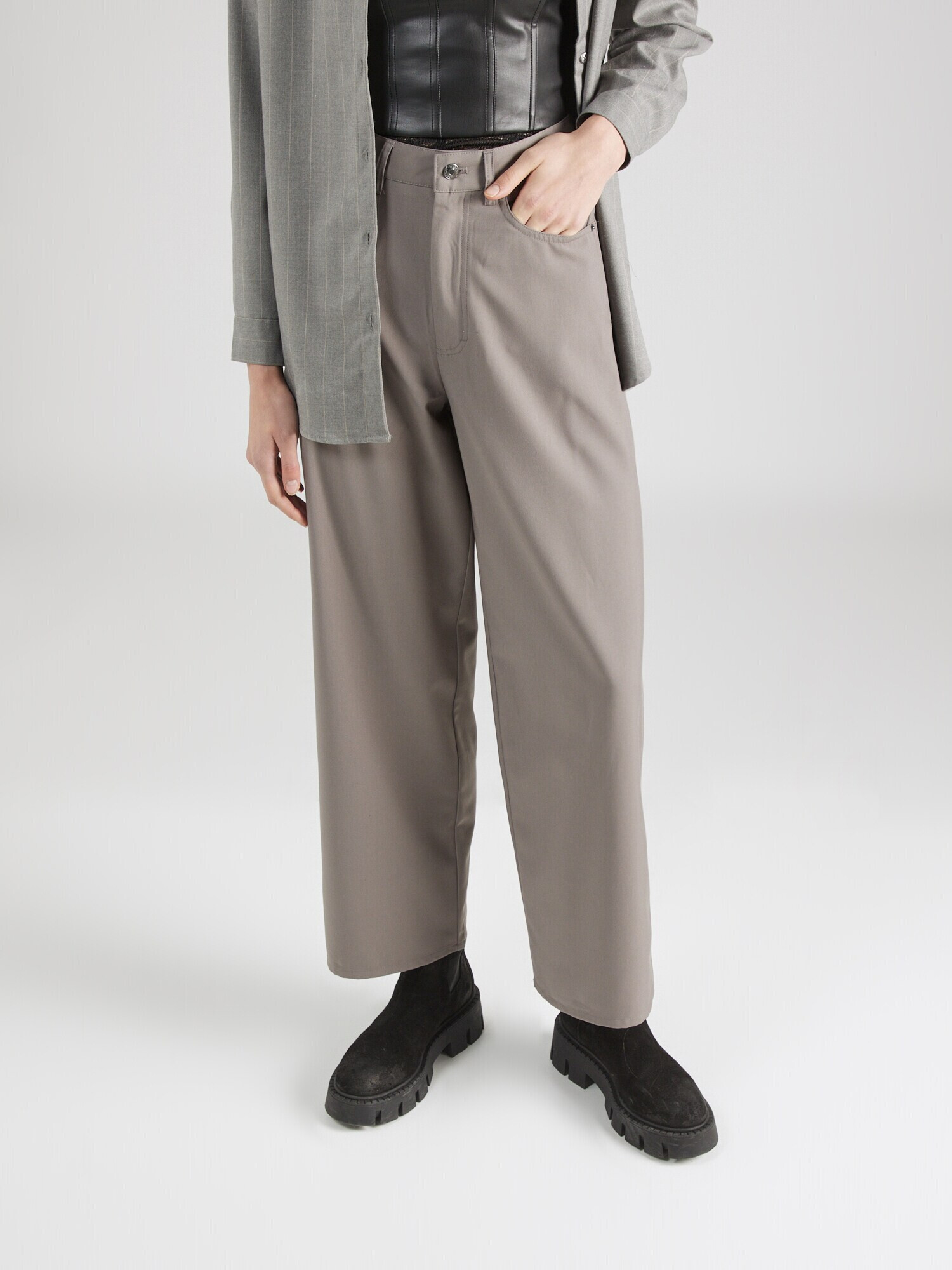 WEEKDAY Pantaloni 'Juun' gri deschis - Pled.ro