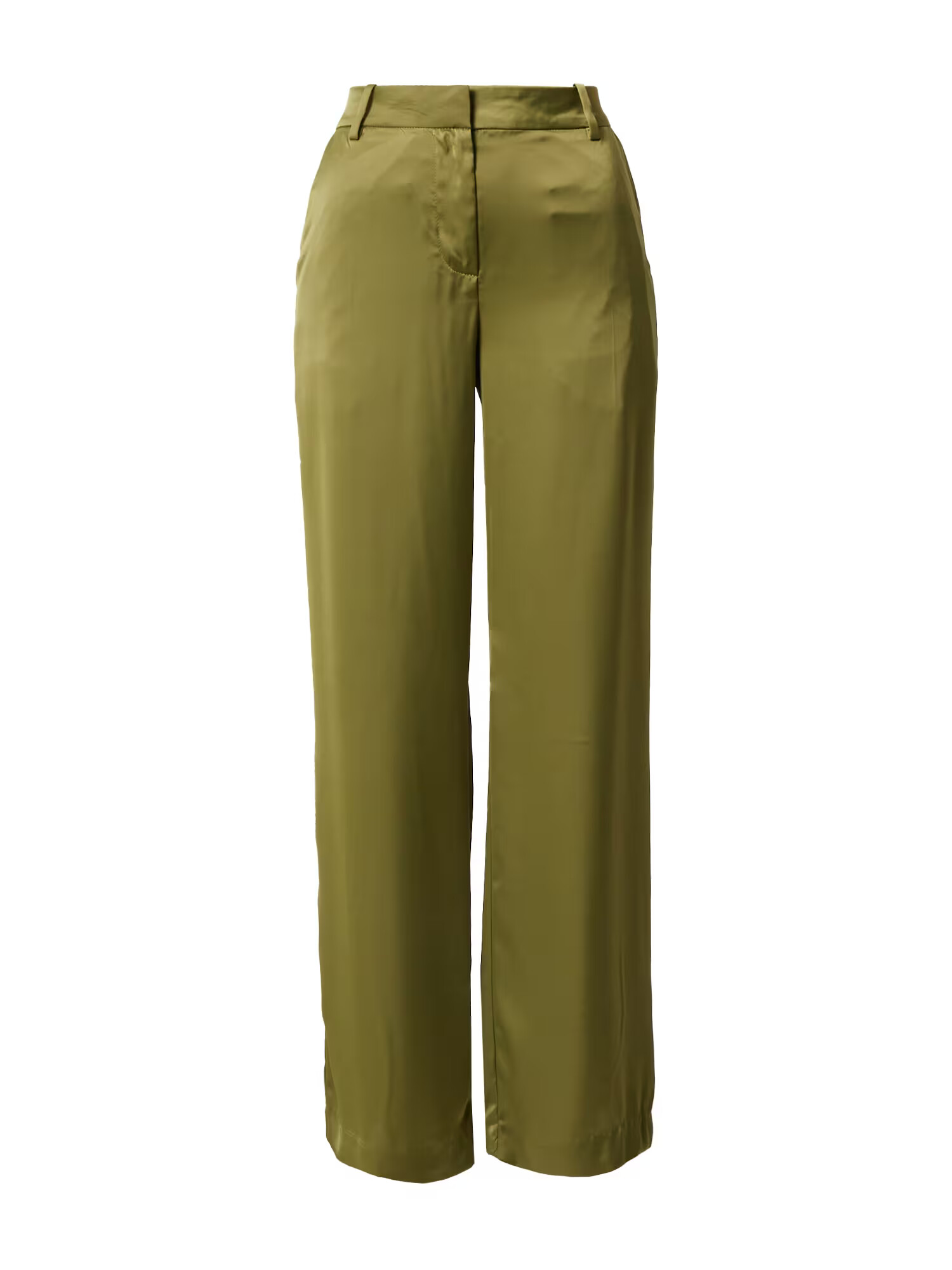 WEEKDAY Pantaloni cu dungă 'Riley' verde stuf - Pled.ro