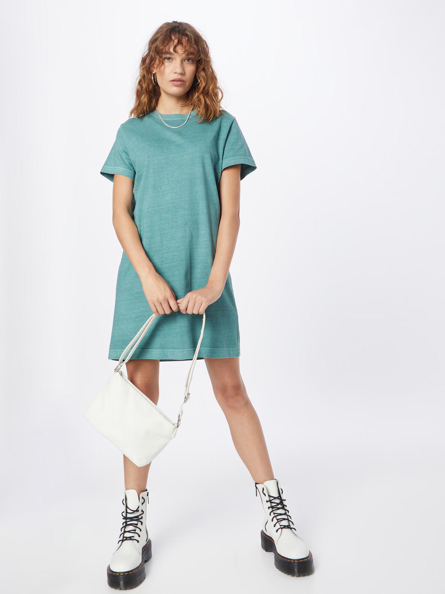 WEEKDAY Rochie 'Clover' verde jad - Pled.ro