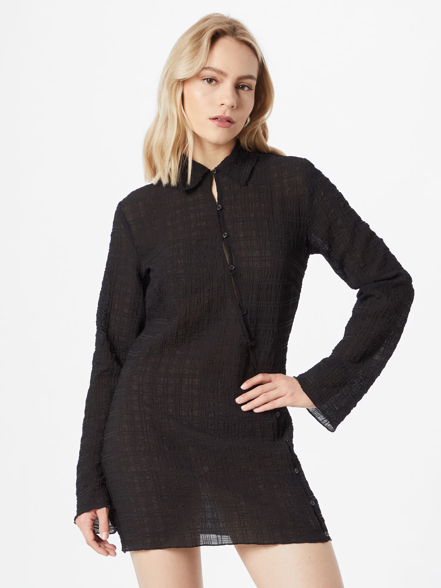 WEEKDAY Rochie tip bluză negru - Pled.ro