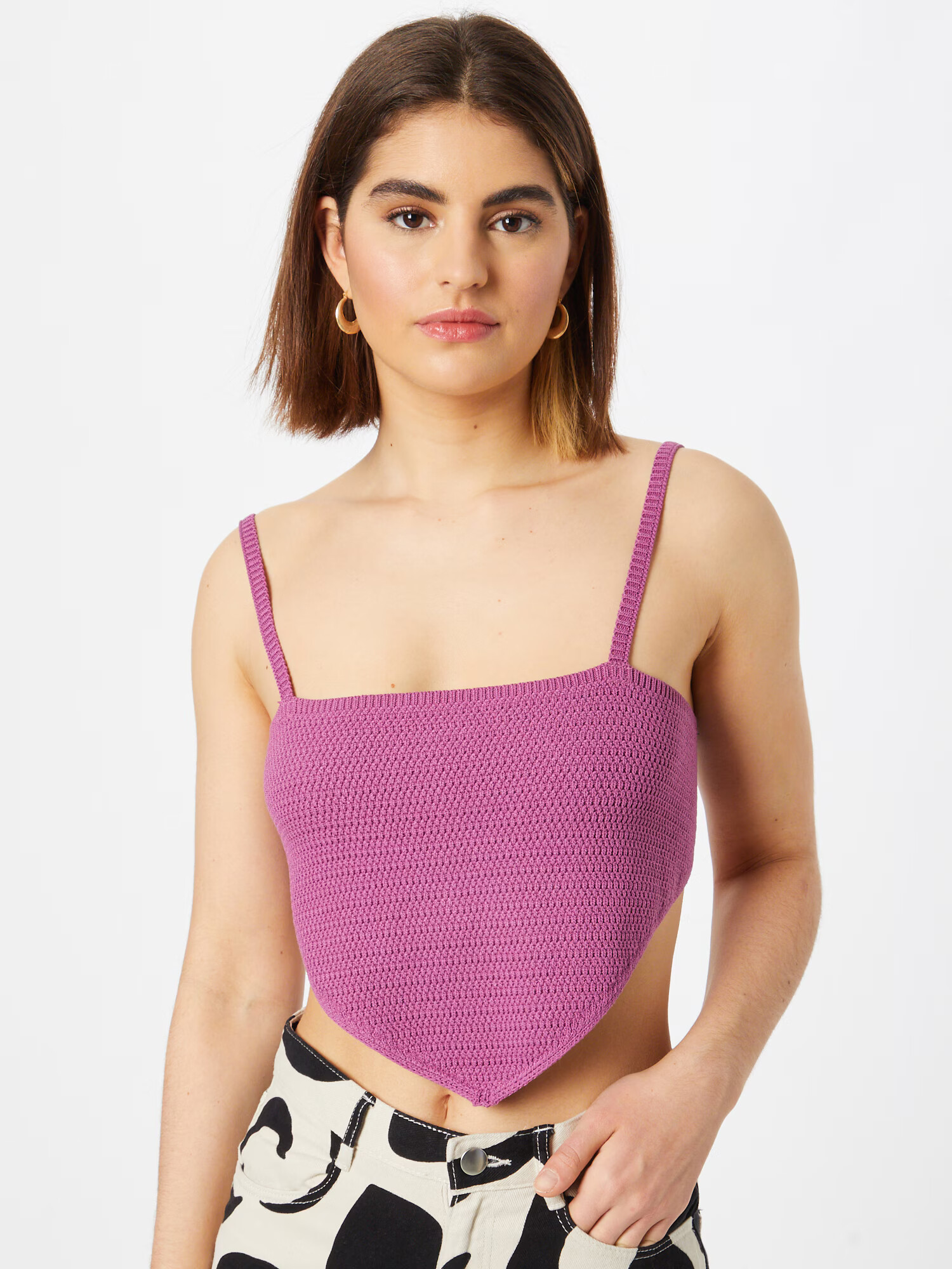 WEEKDAY Top brodat lila - Pled.ro