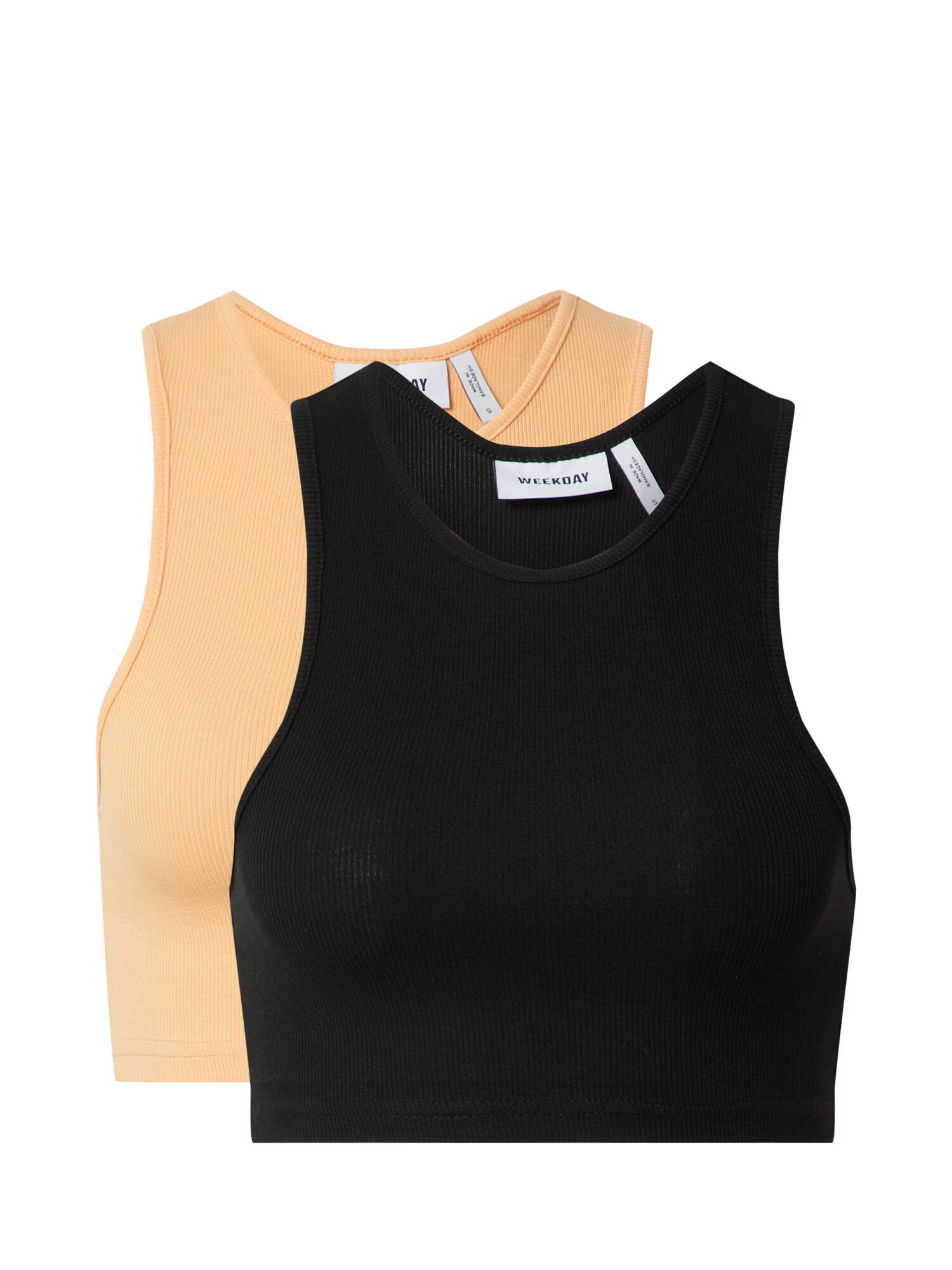 WEEKDAY Top 'Duper Racerback' bej / negru - Pled.ro