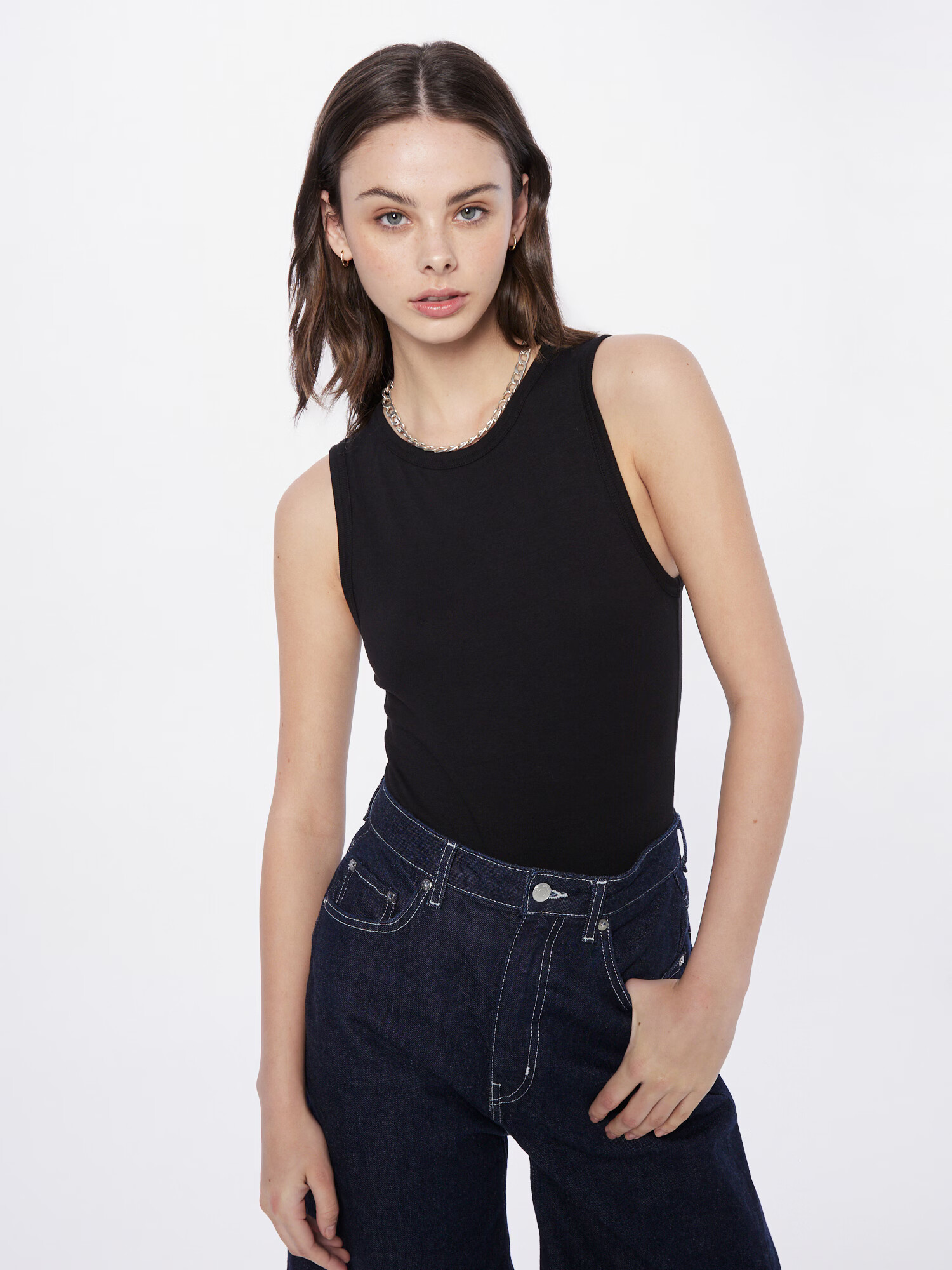 WEEKDAY Top negru / alb - Pled.ro