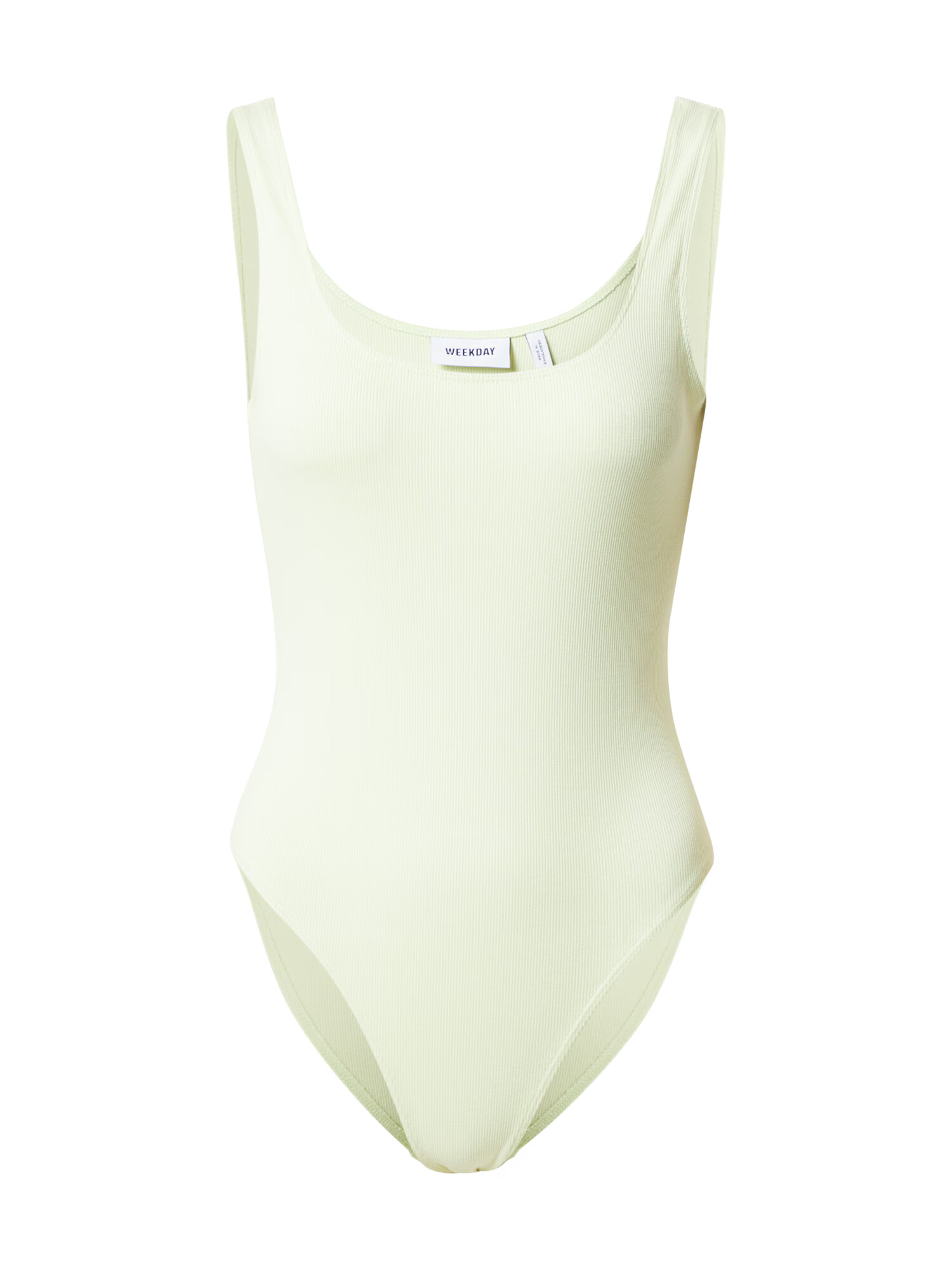 WEEKDAY Tricou body 'Irina' verde pastel - Pled.ro