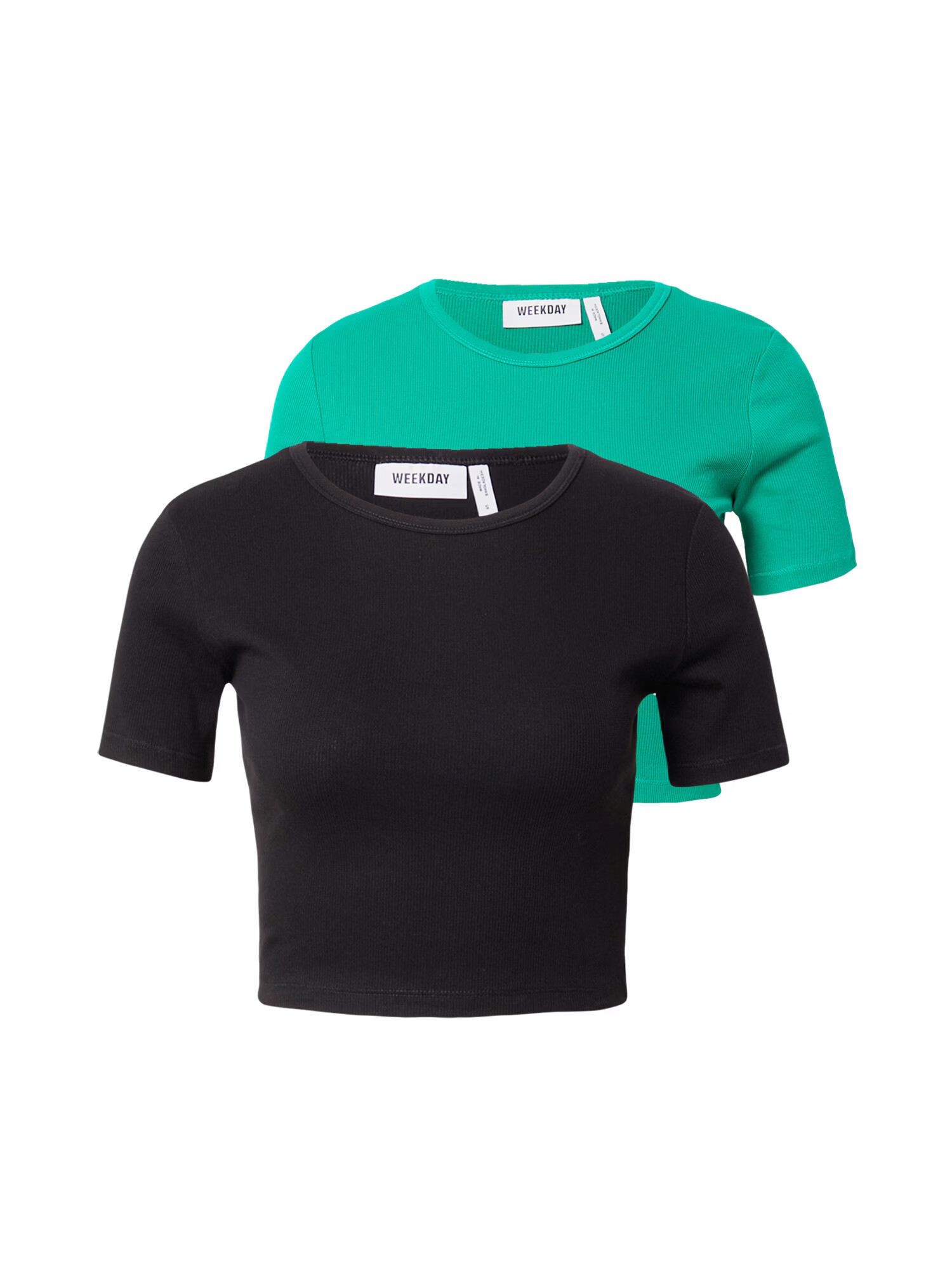 WEEKDAY Tricou verde / negru - Pled.ro