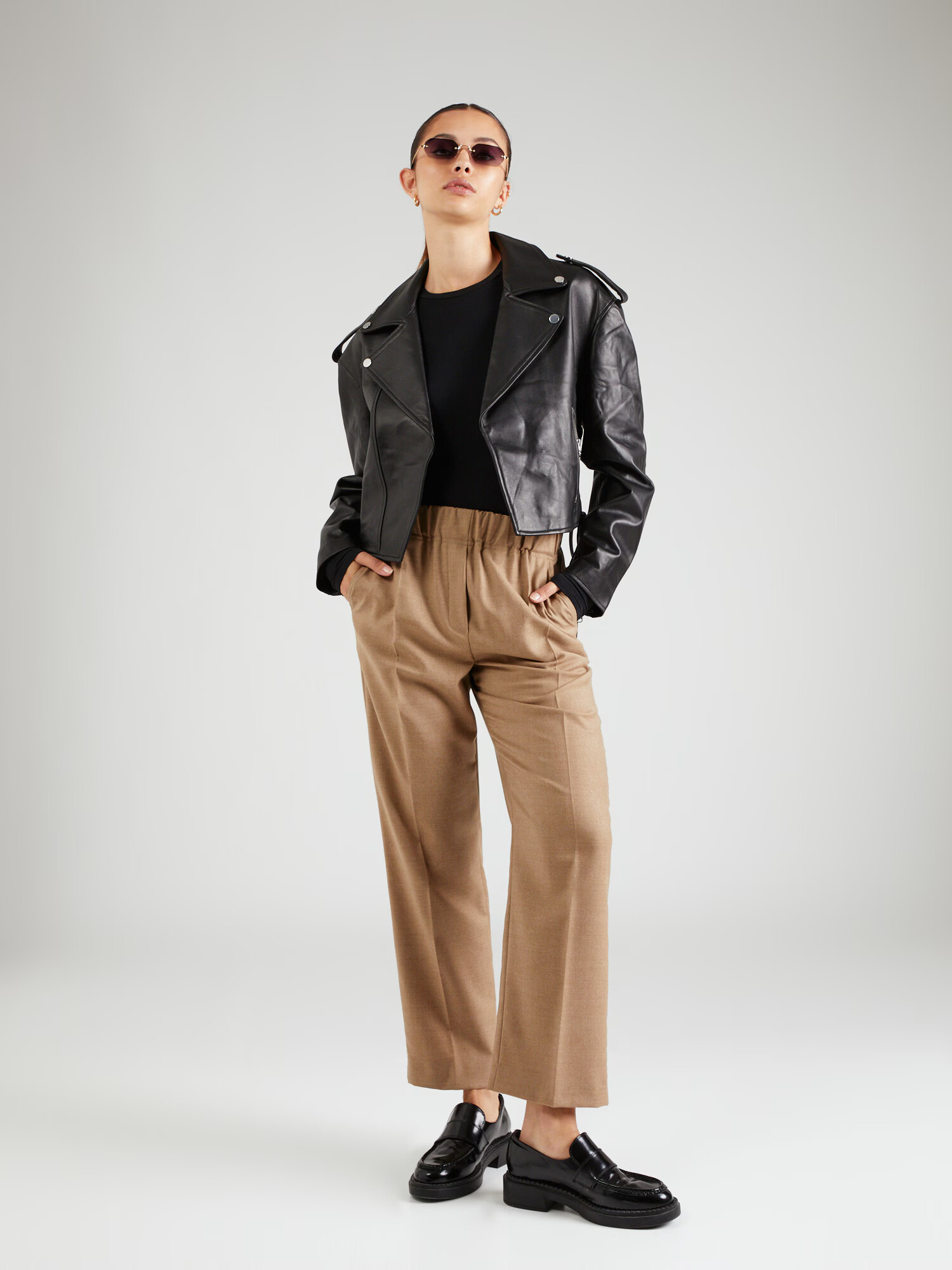 Weekend Max Mara Pantaloni cu dungă 'CAMBRA' maro deschis - Pled.ro