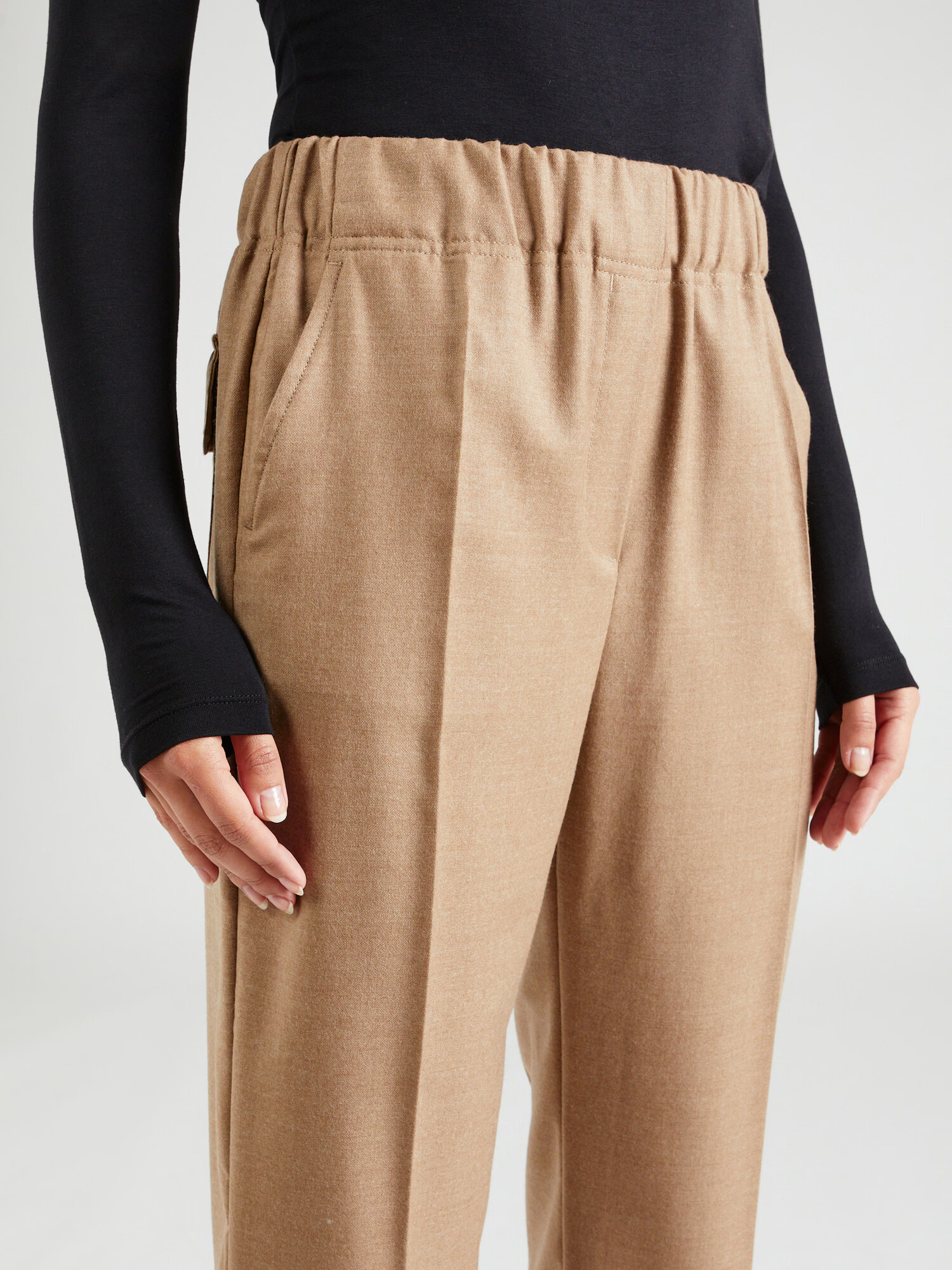 Weekend Max Mara Pantaloni cu dungă 'CAMBRA' maro deschis - Pled.ro