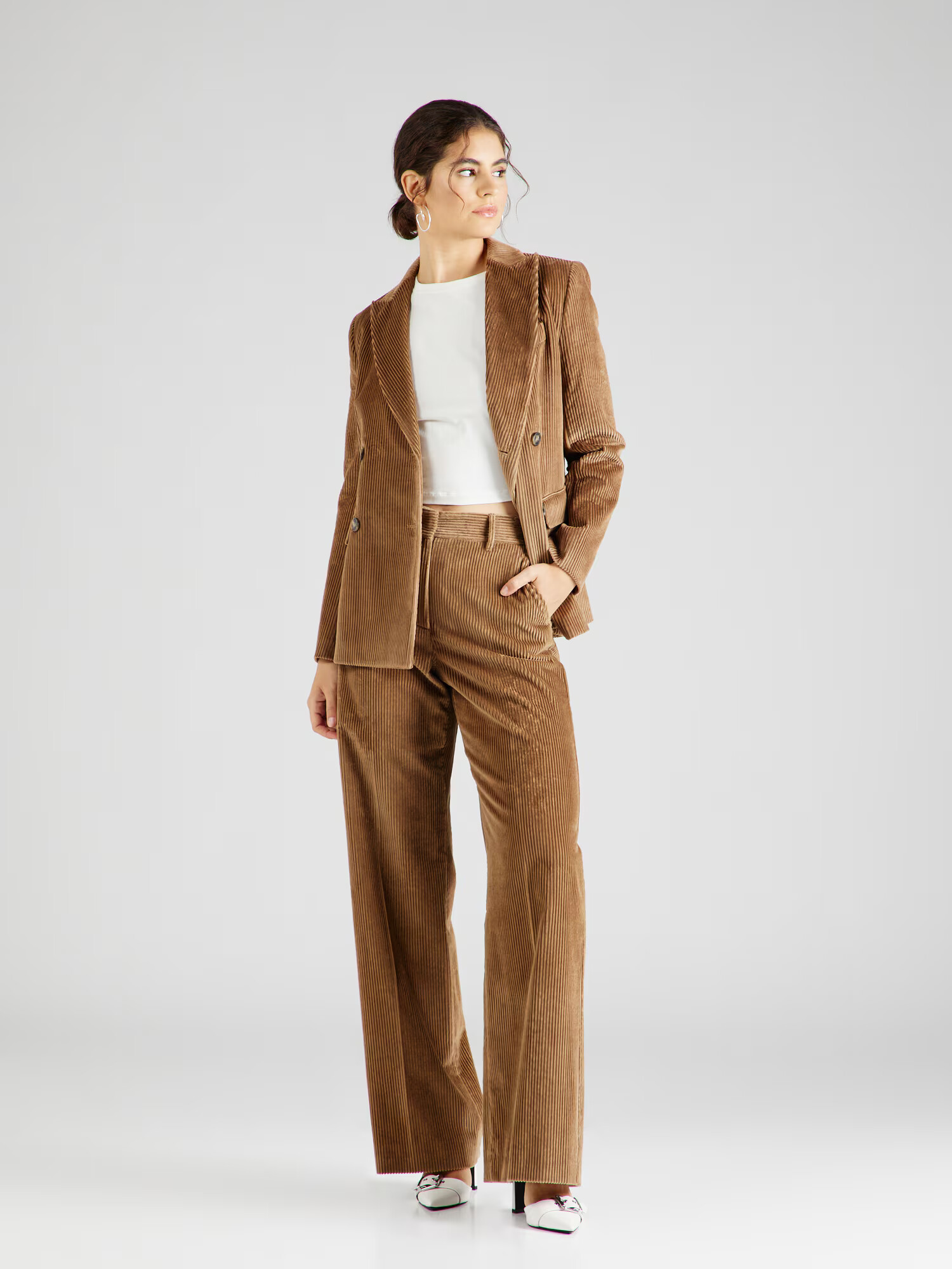 Weekend Max Mara Pantaloni cu dungă 'TANIA' maro - Pled.ro