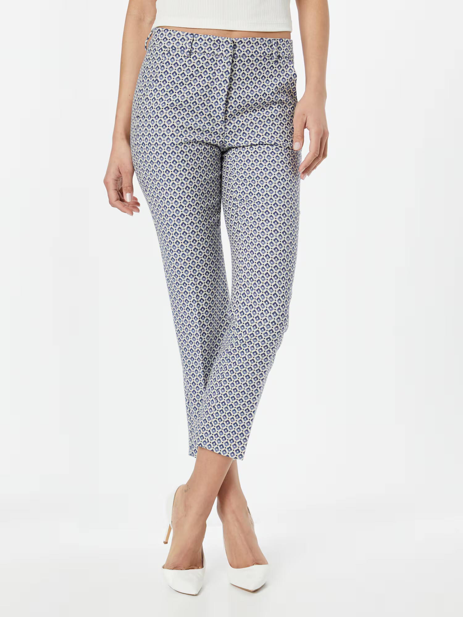 Weekend Max Mara Pantaloni eleganți 'PAPAIA' bej deschis / albastru marin / negru - Pled.ro