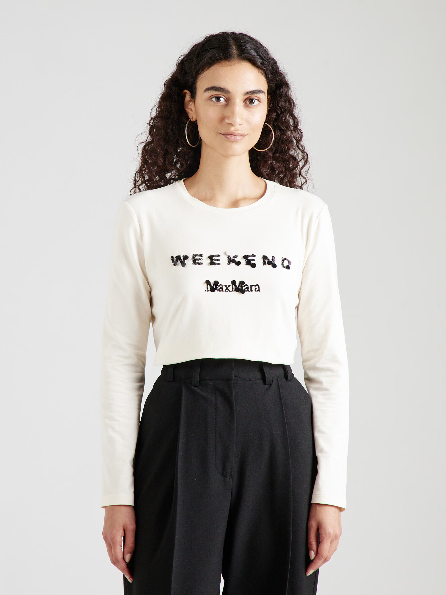 Weekend Max Mara Tricou 'SIAMESE' negru / alb - Pled.ro