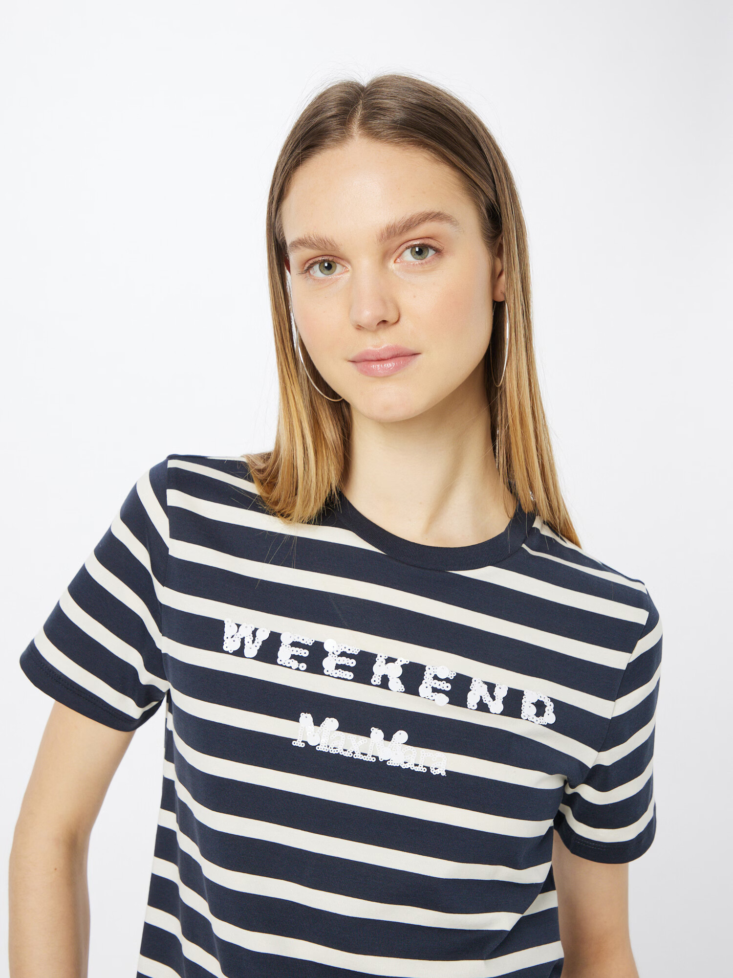 Weekend Max Mara Tricou 'TALENTO' bleumarin / alb - Pled.ro