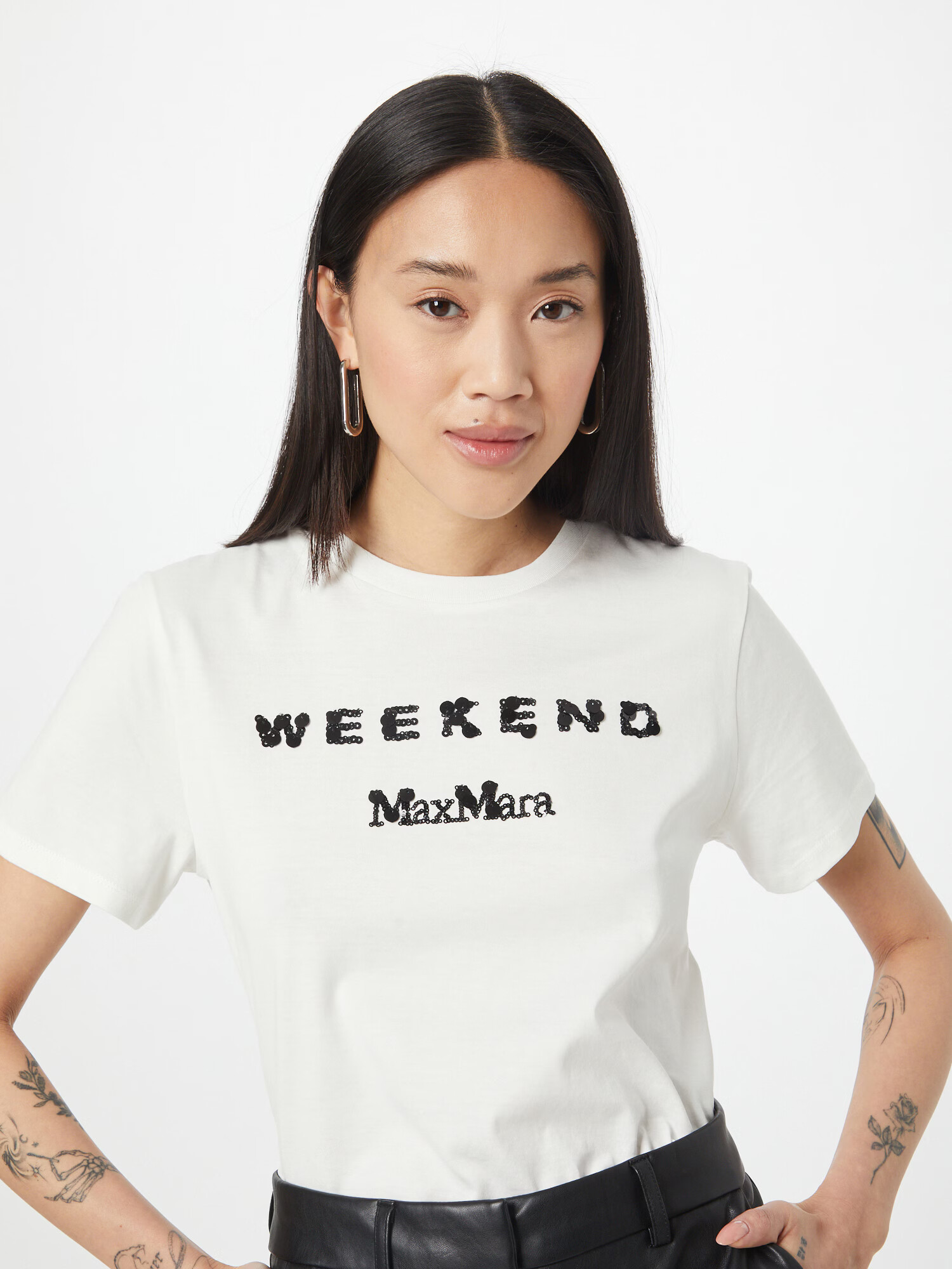 Weekend Max Mara Tricou 'TALENTO' negru / alb - Pled.ro