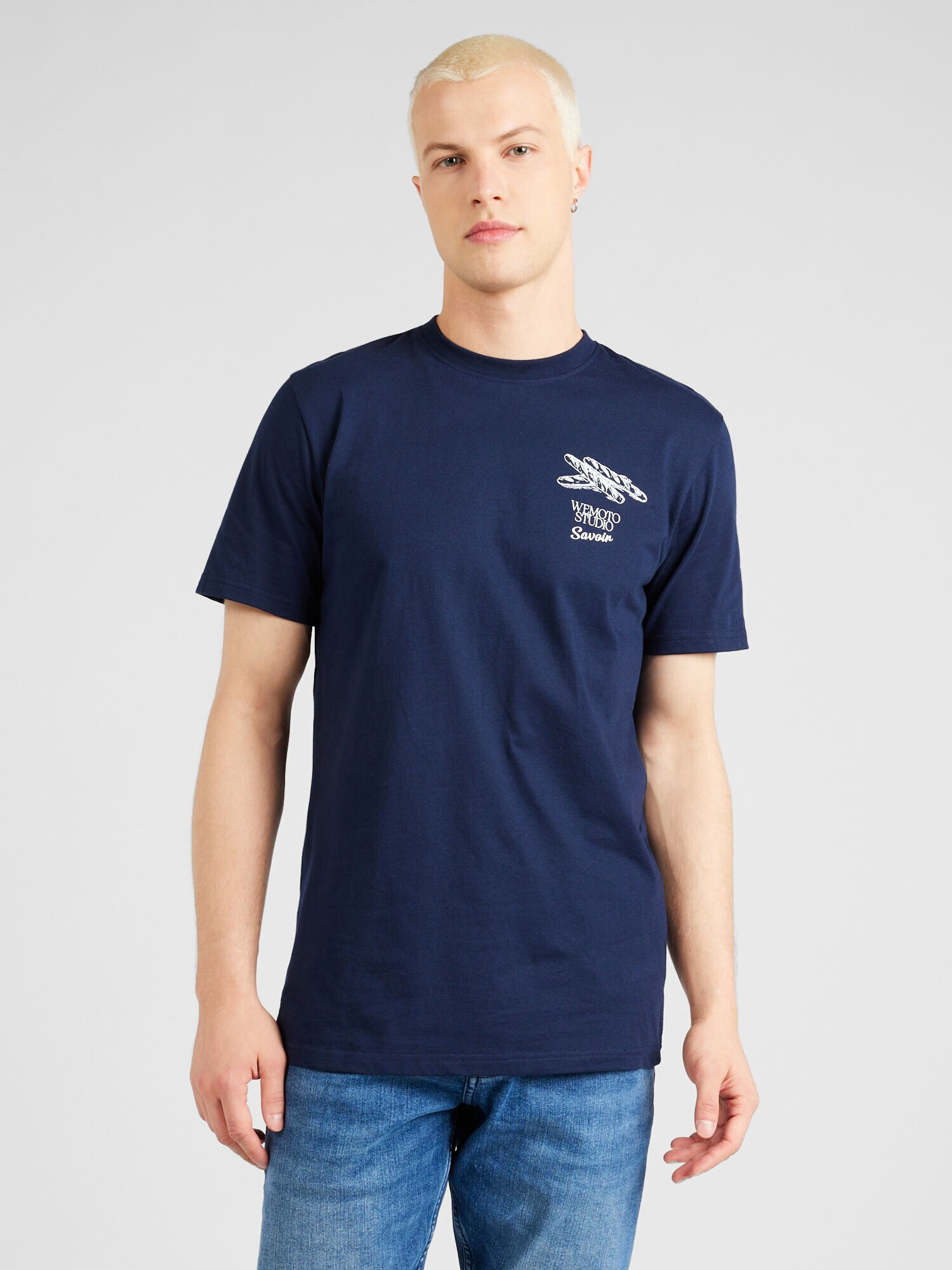 Wemoto Tricou bleumarin / alb - Pled.ro