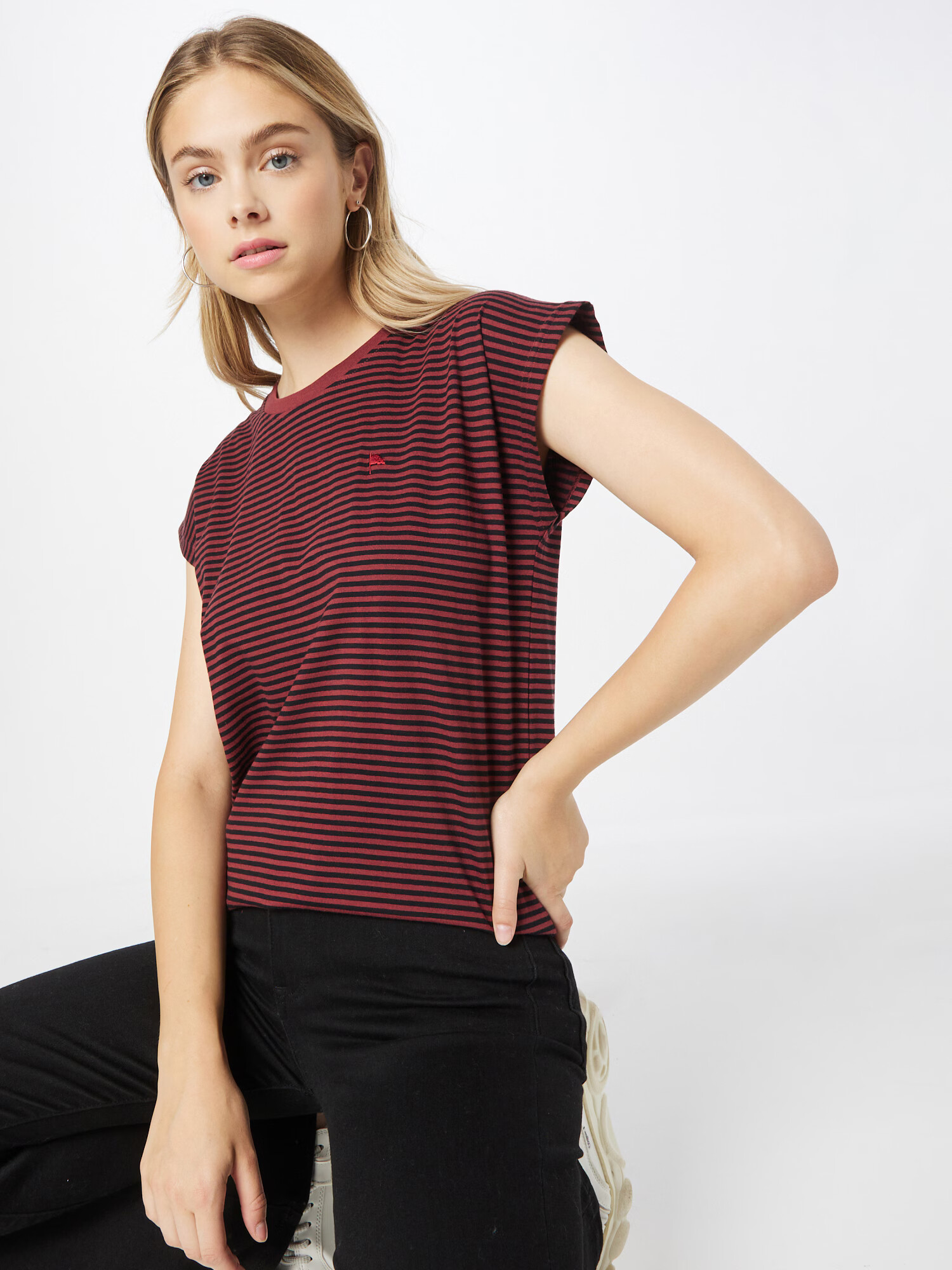 Wemoto Tricou 'Erin' roșu burgundy / negru - Pled.ro