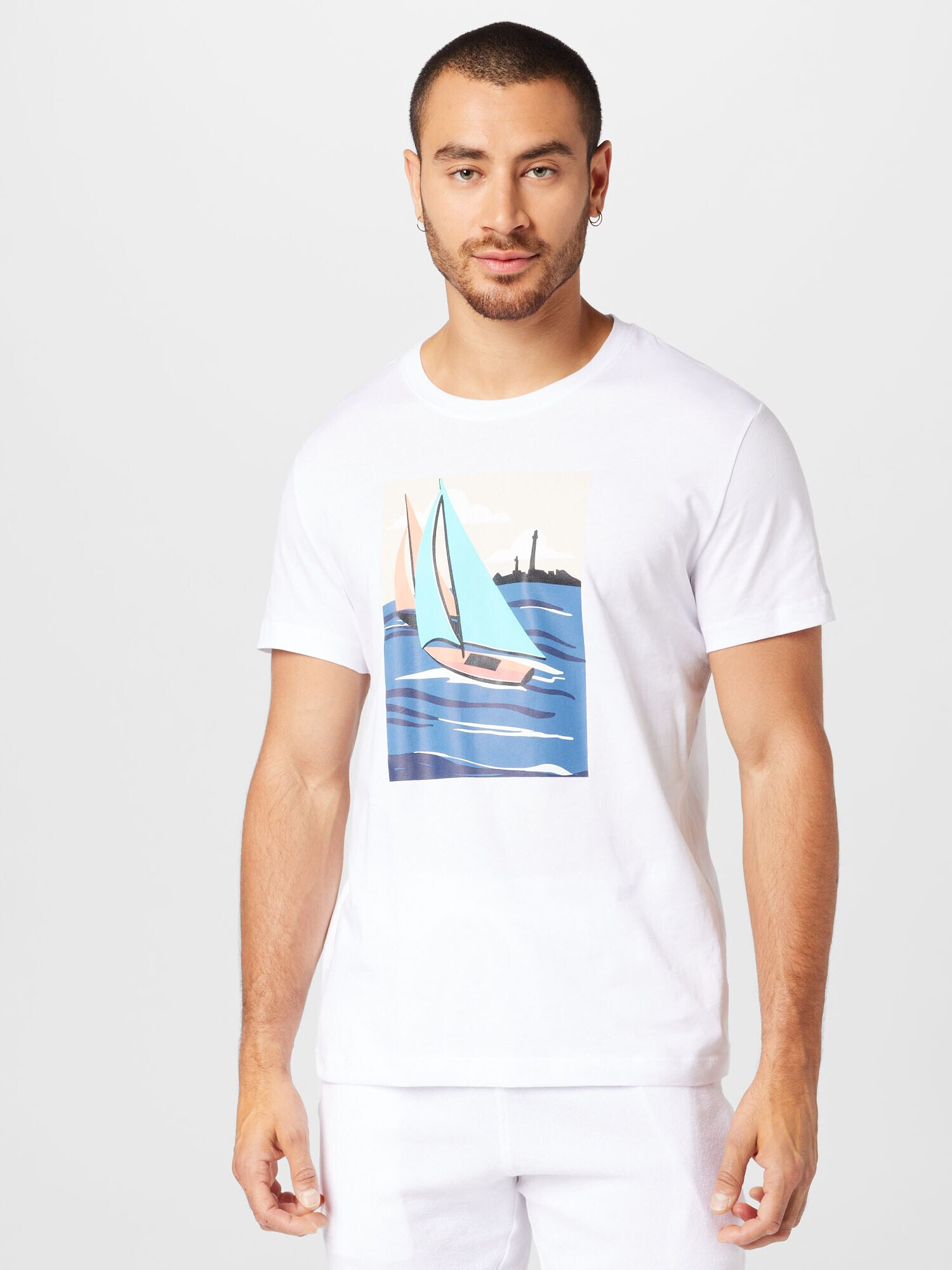 WESTMARK LONDON Tricou bej deschis / albastru aqua / albastru închis / alb - Pled.ro