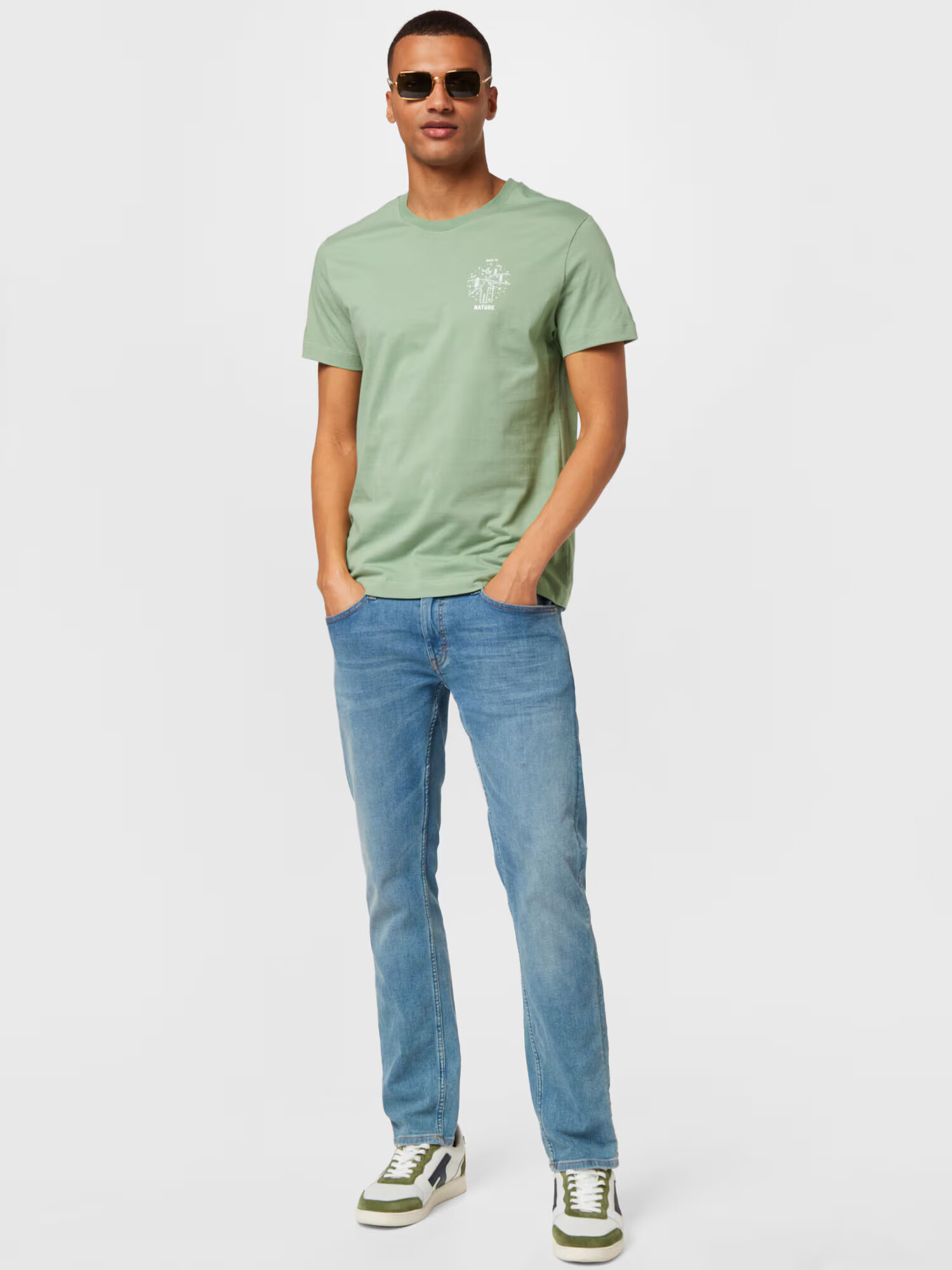 WESTMARK LONDON Tricou verde mentă / alb - Pled.ro