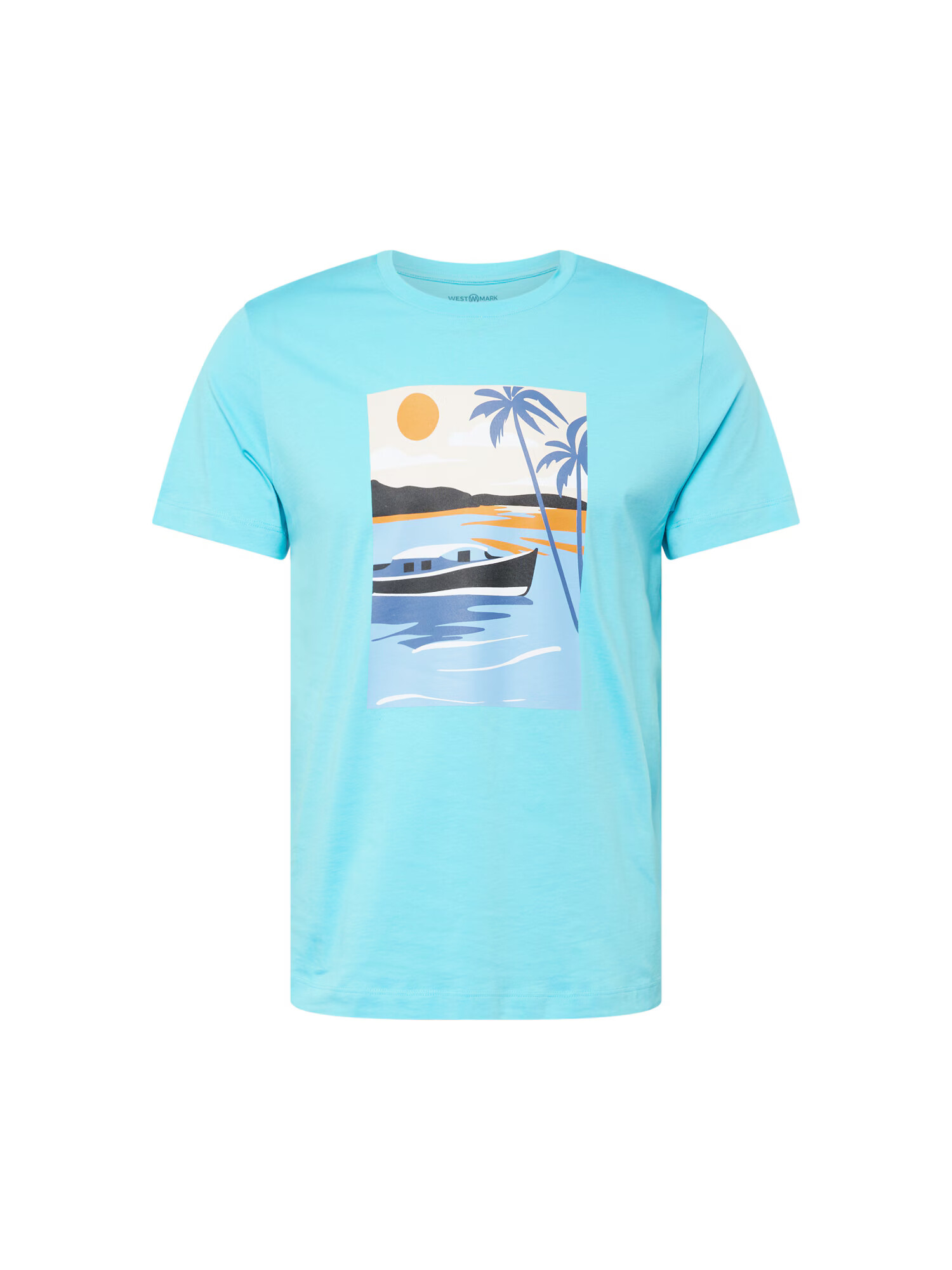 WESTMARK LONDON Tricou 'View Boat' albastru marin / albastru aqua / albastru violet / portocaliu neon - Pled.ro