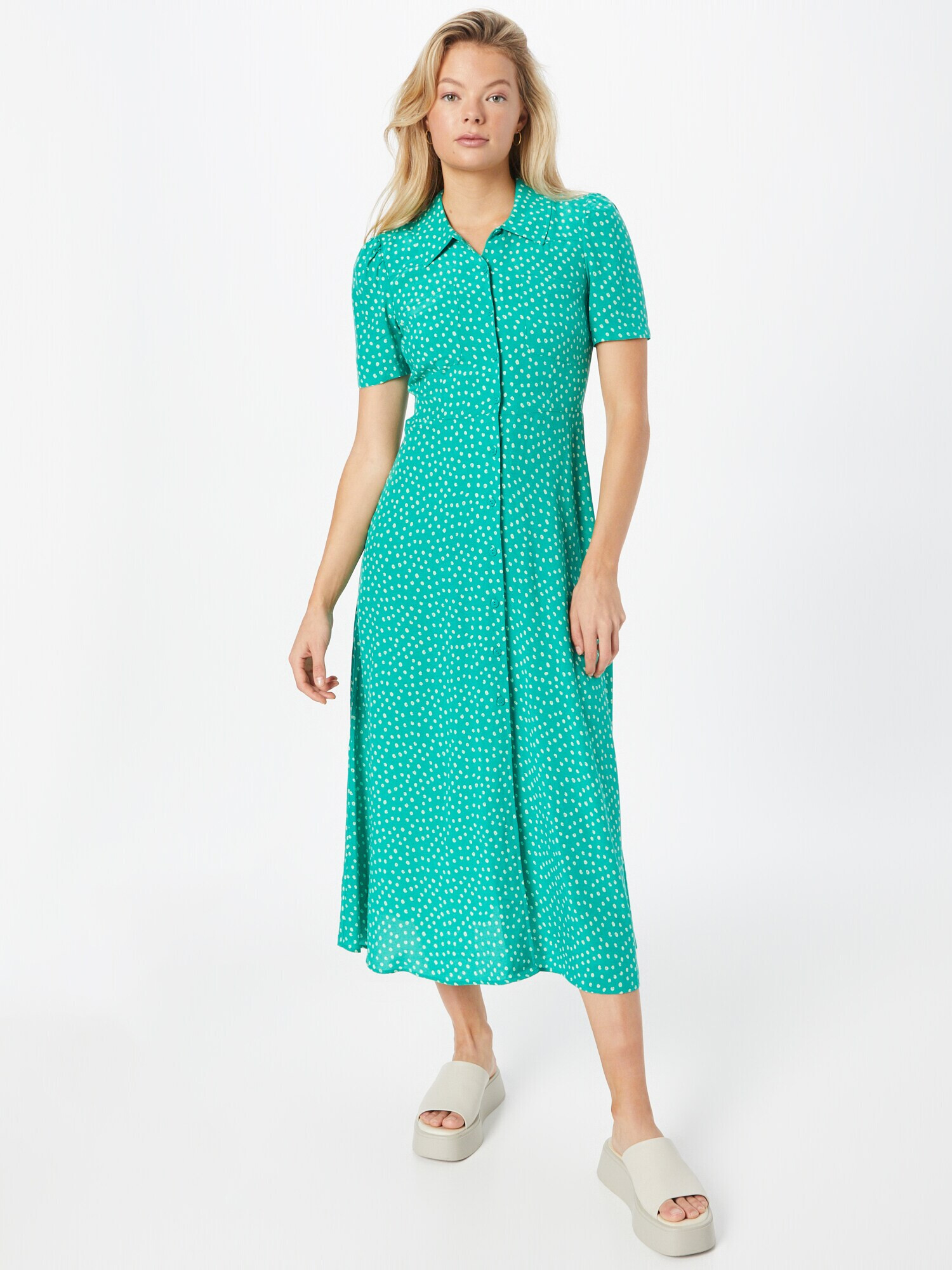 Whistles Rochie tip bluză verde jad / alb murdar - Pled.ro