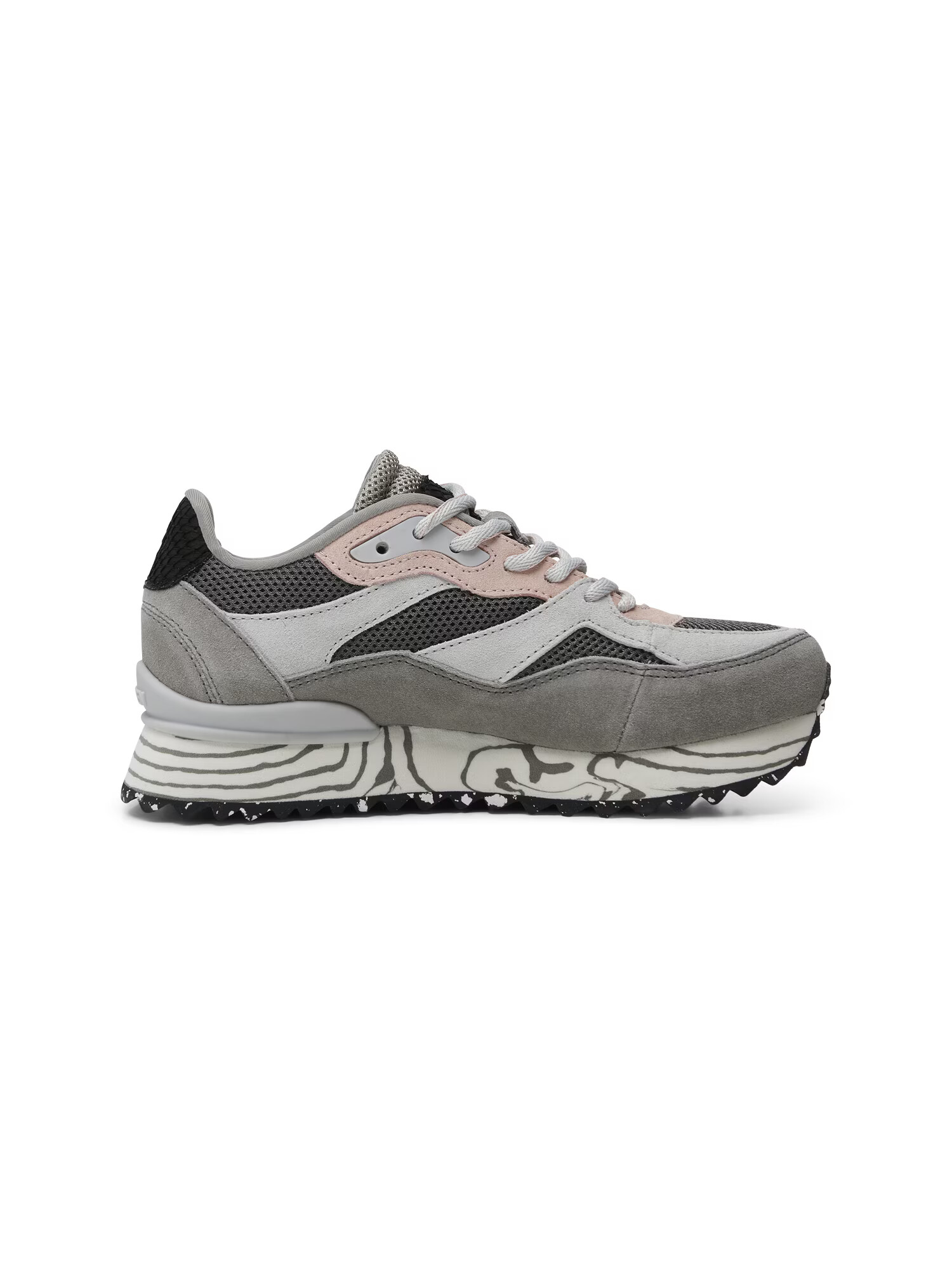 WODEN Sneaker low 'Sophie' culoarea pielii / gri grafit / gri deschis / gri închis / alb - Pled.ro