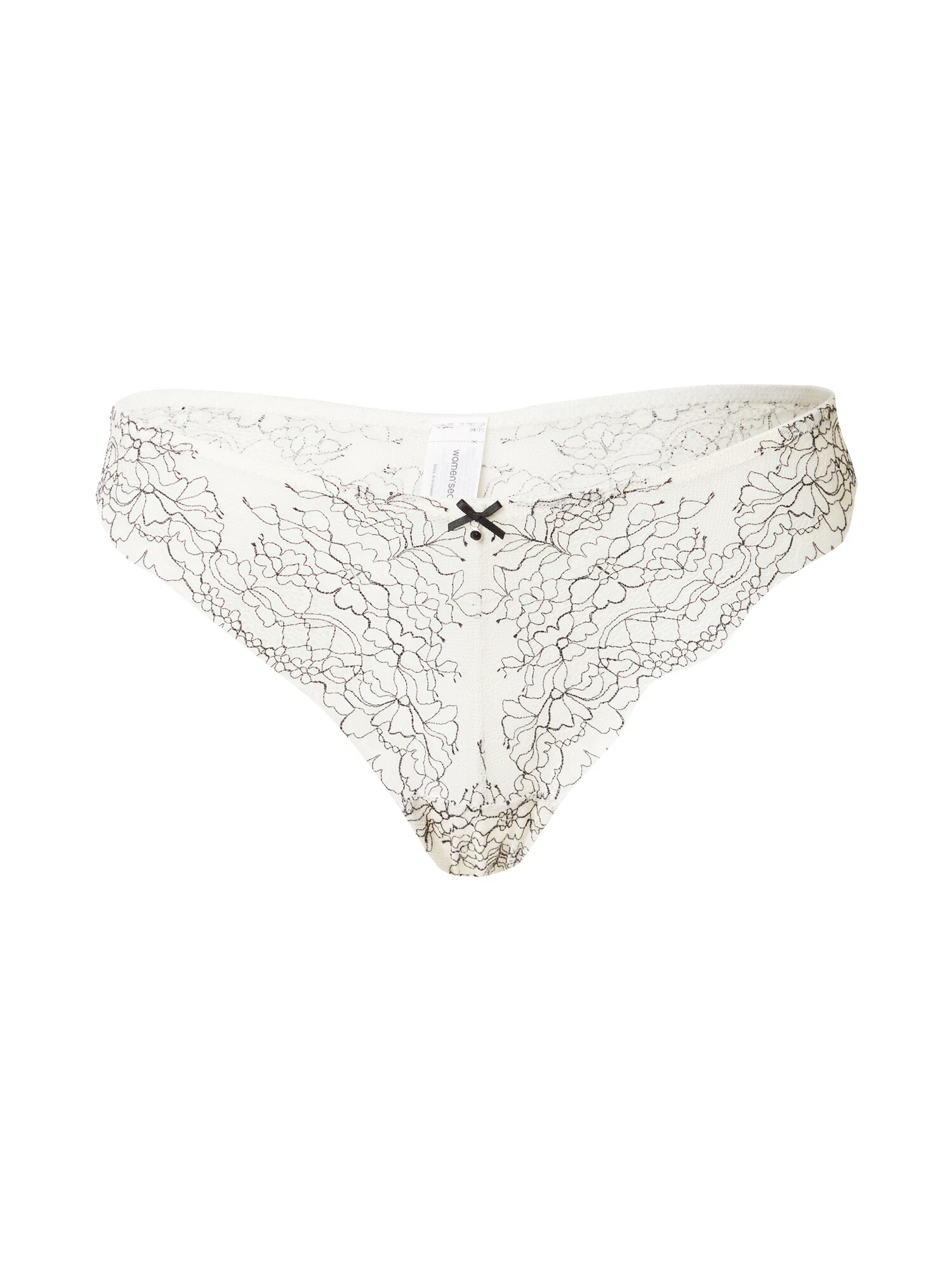 Women' Secret Tanga negru / alb murdar - Pled.ro