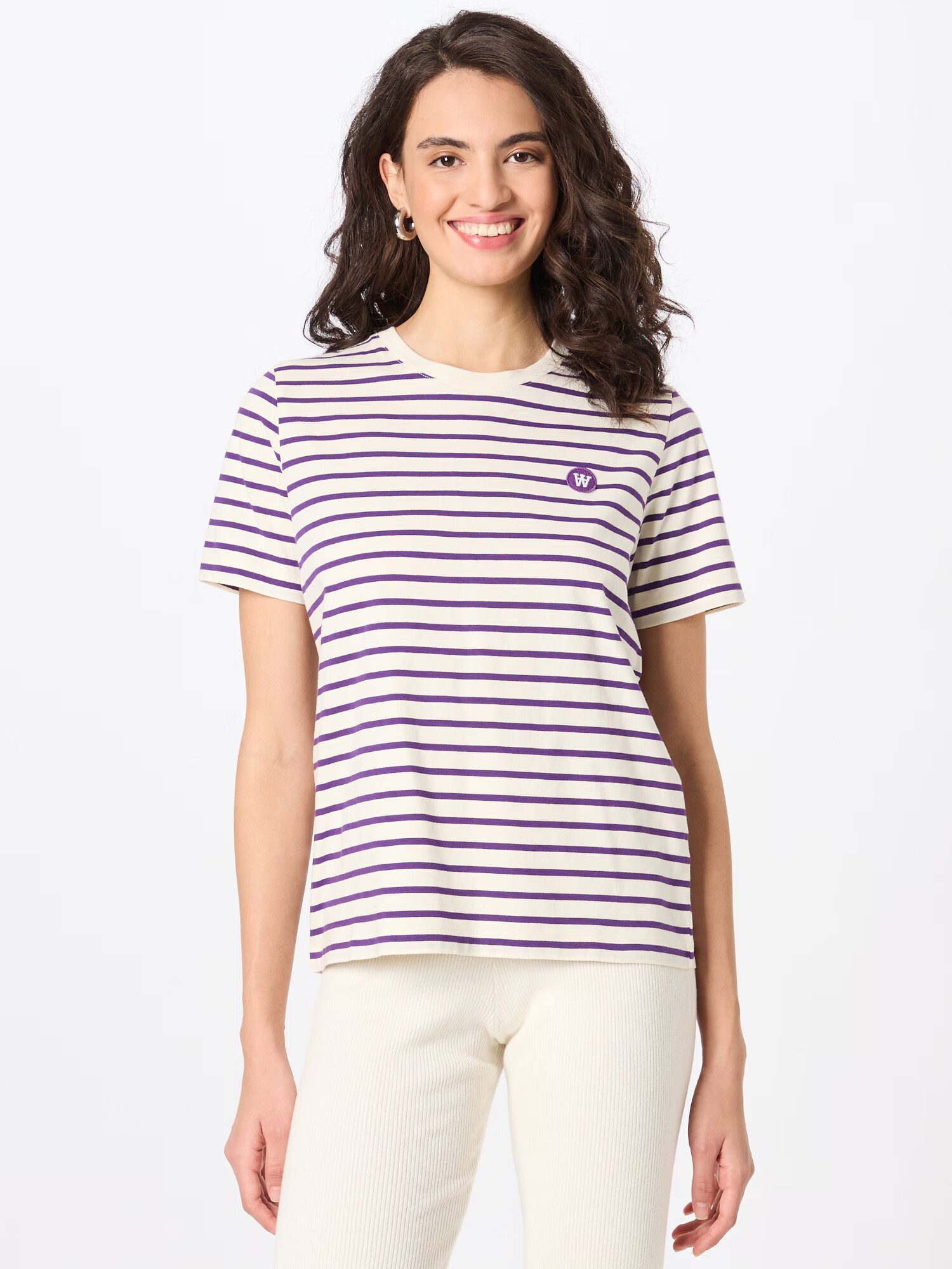 WOOD WOOD Tricou 'Mia' lila / alb - Pled.ro