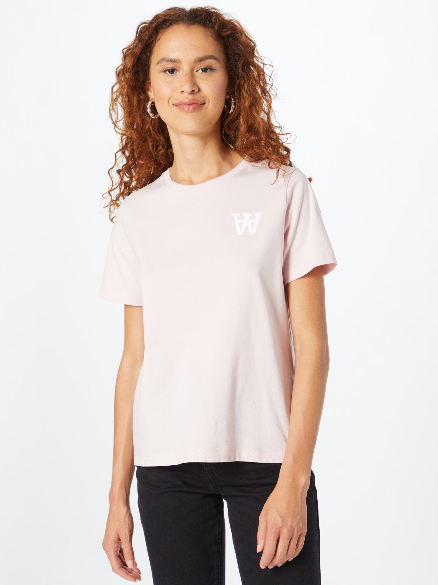 WOOD WOOD Tricou 'Mia' roz pastel / alb - Pled.ro