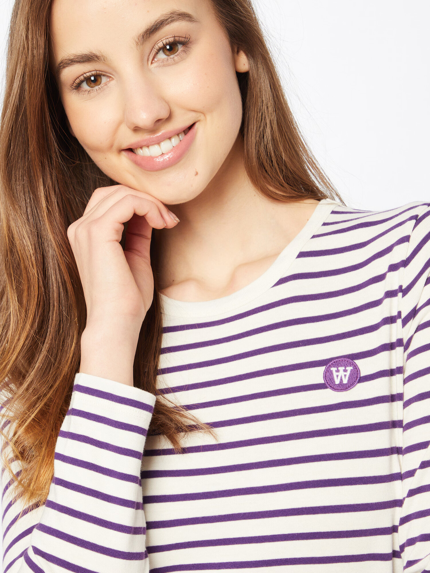 WOOD WOOD Tricou 'Moa' lila / alb - Pled.ro