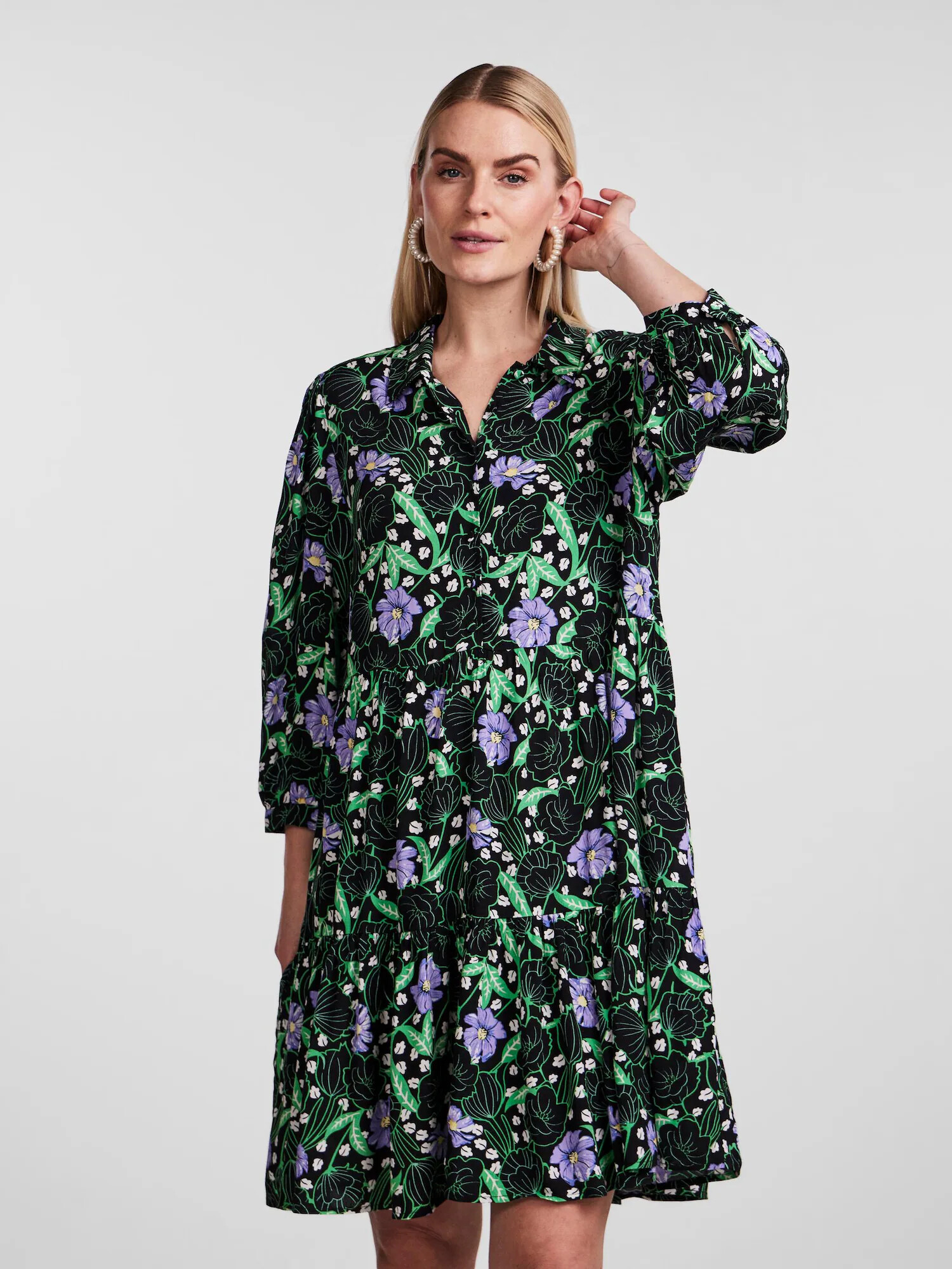 Y.A.S Rochie tip bluză 'ERIKA' galben / verde / lila / negru - Pled.ro