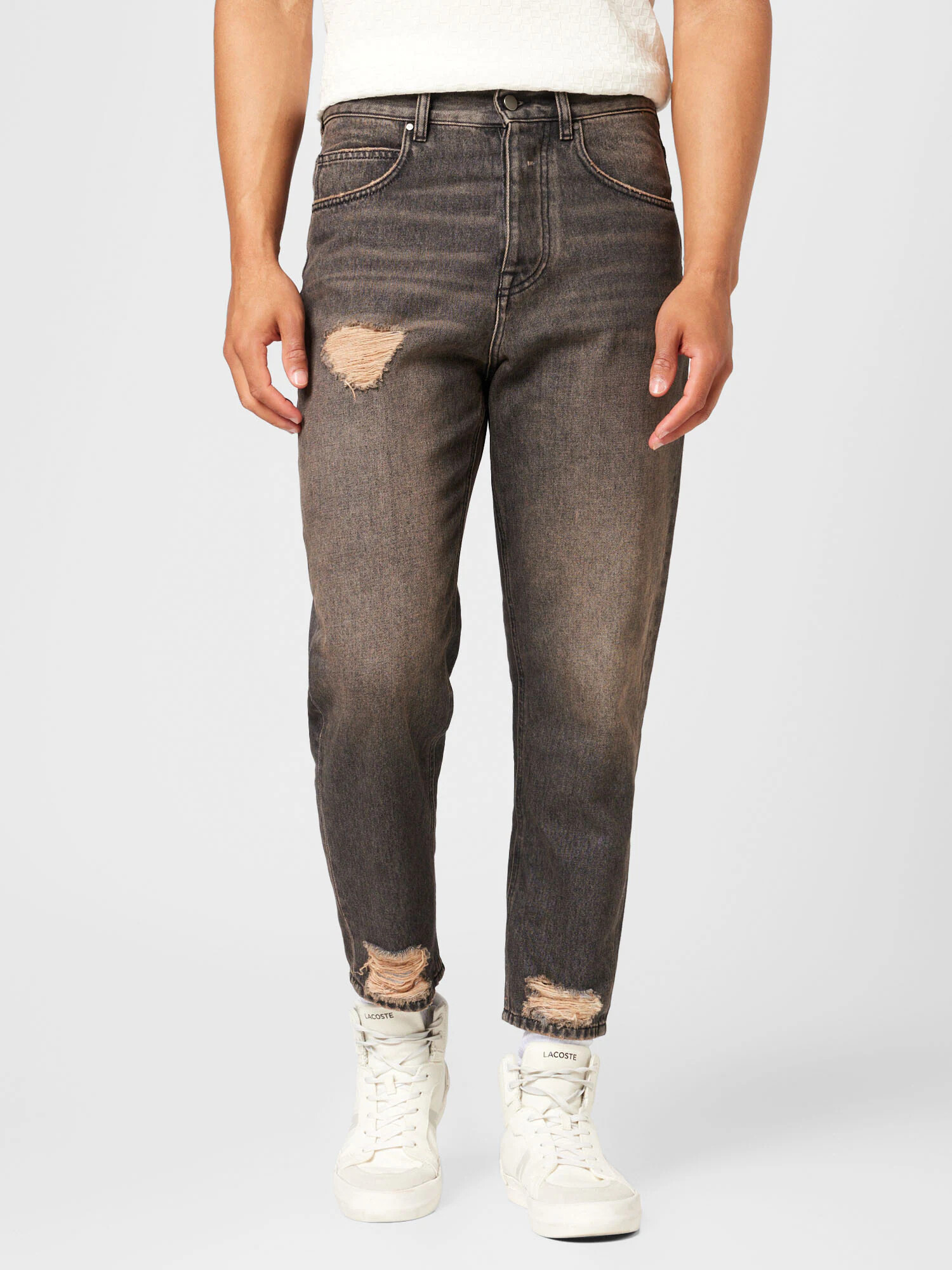 Young Poets Jeans 'TONI' gri denim / portocaliu - Pled.ro