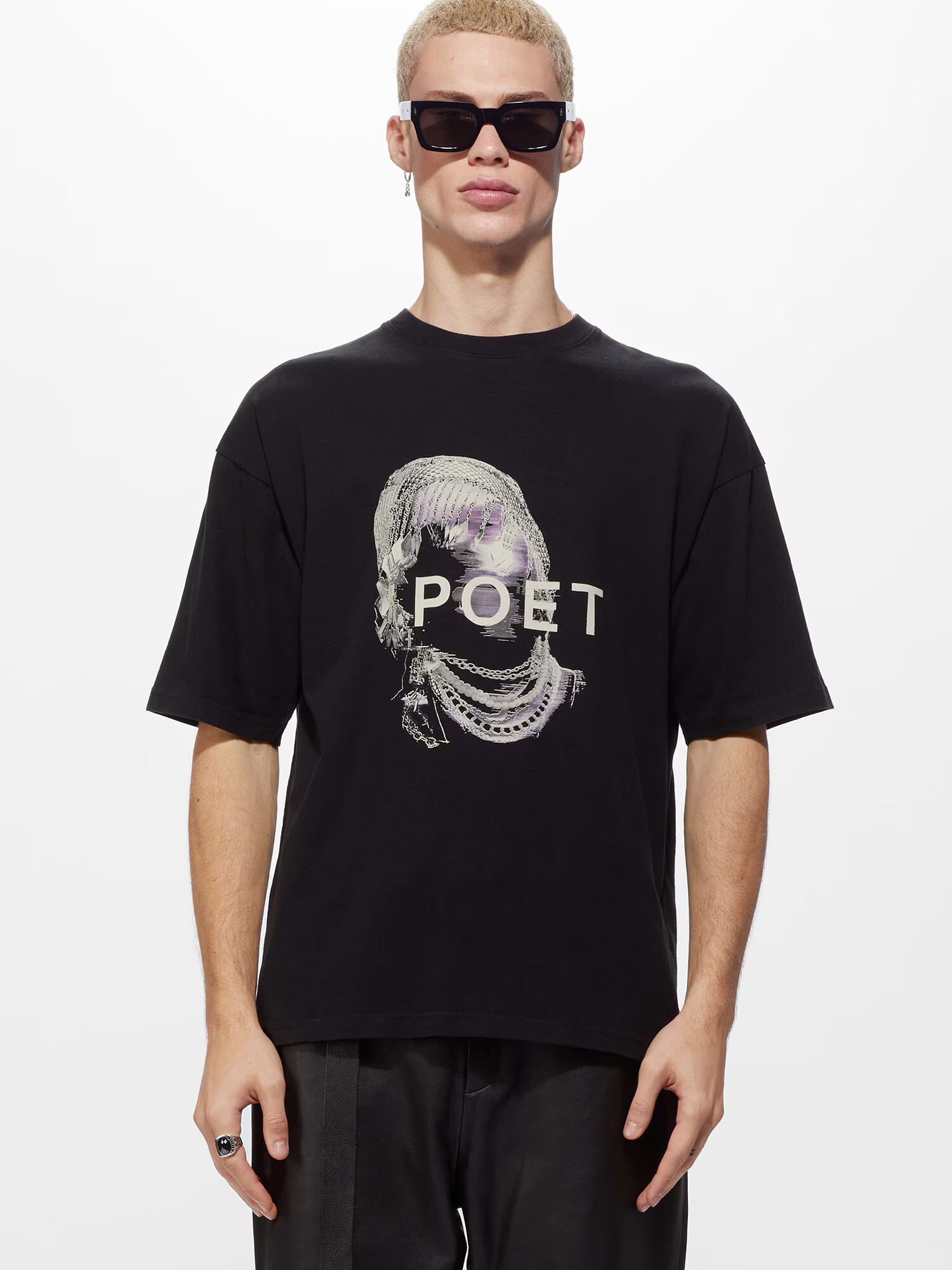 Young Poets Tricou 'Yoricko' gri deschis / lila / negru - Pled.ro