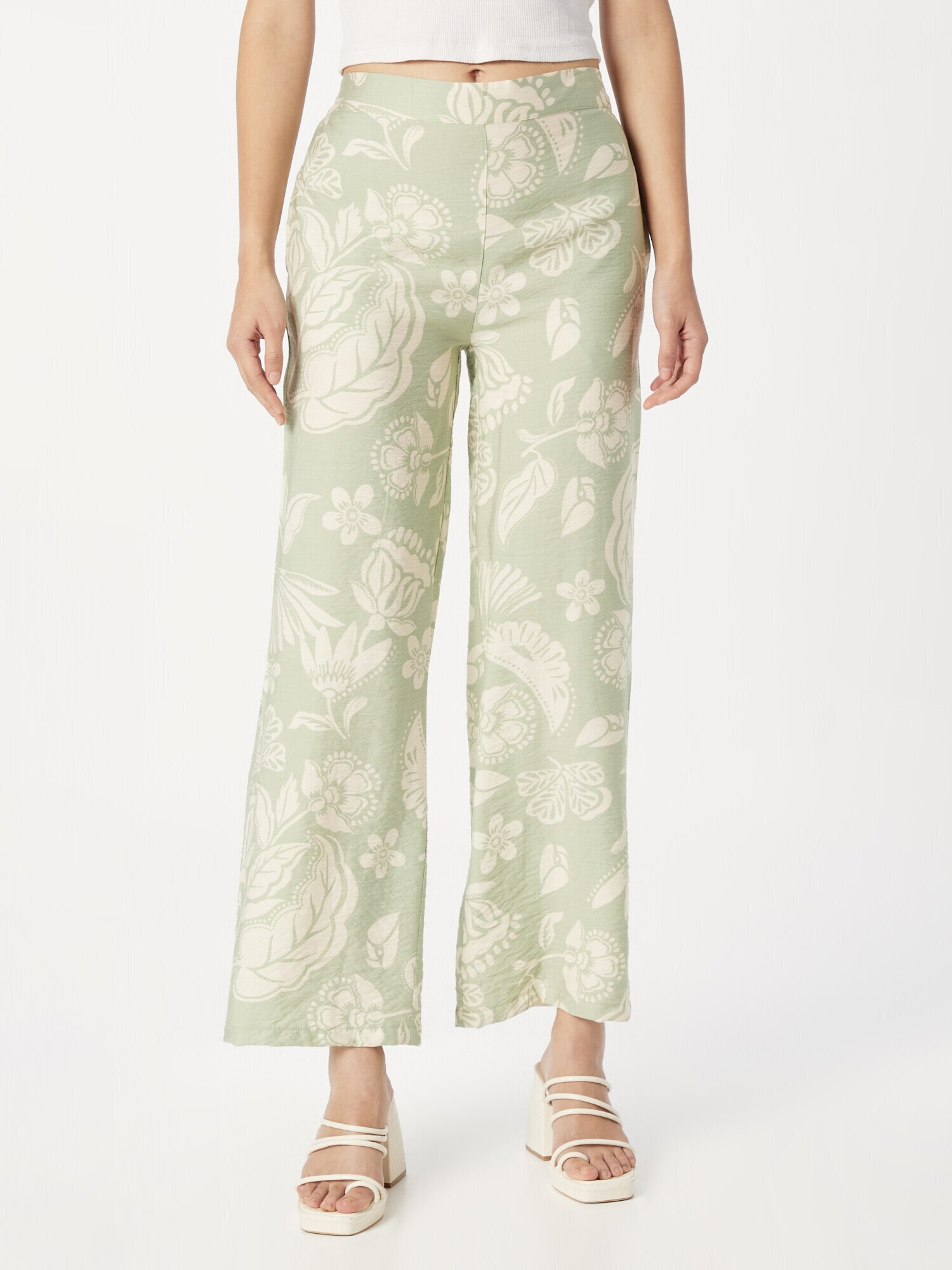 ZABAIONE Pantaloni 'Lykke' bej / verde deschis - Pled.ro