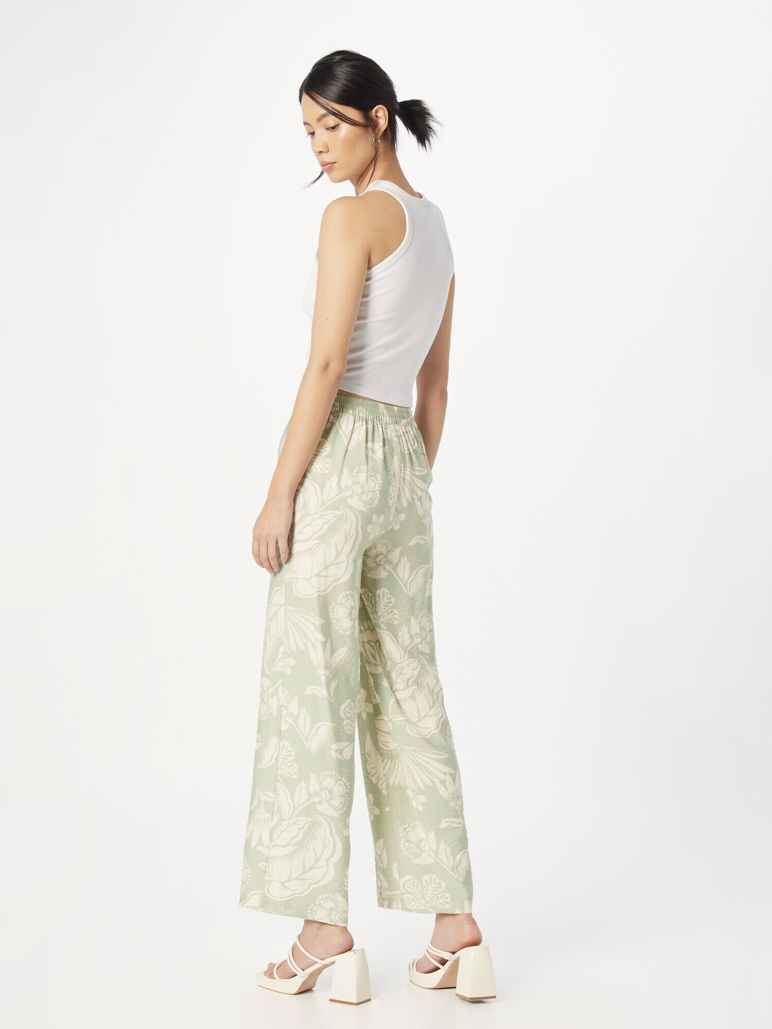 ZABAIONE Pantaloni 'Lykke' bej / verde deschis - Pled.ro