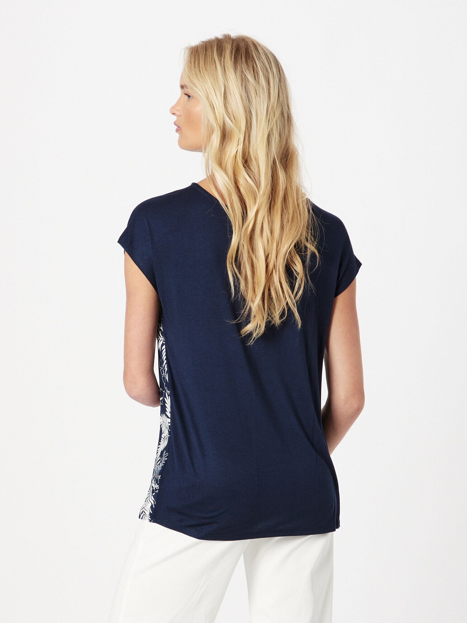 ZABAIONE Tricou 'Ria' bleumarin / alb - Pled.ro