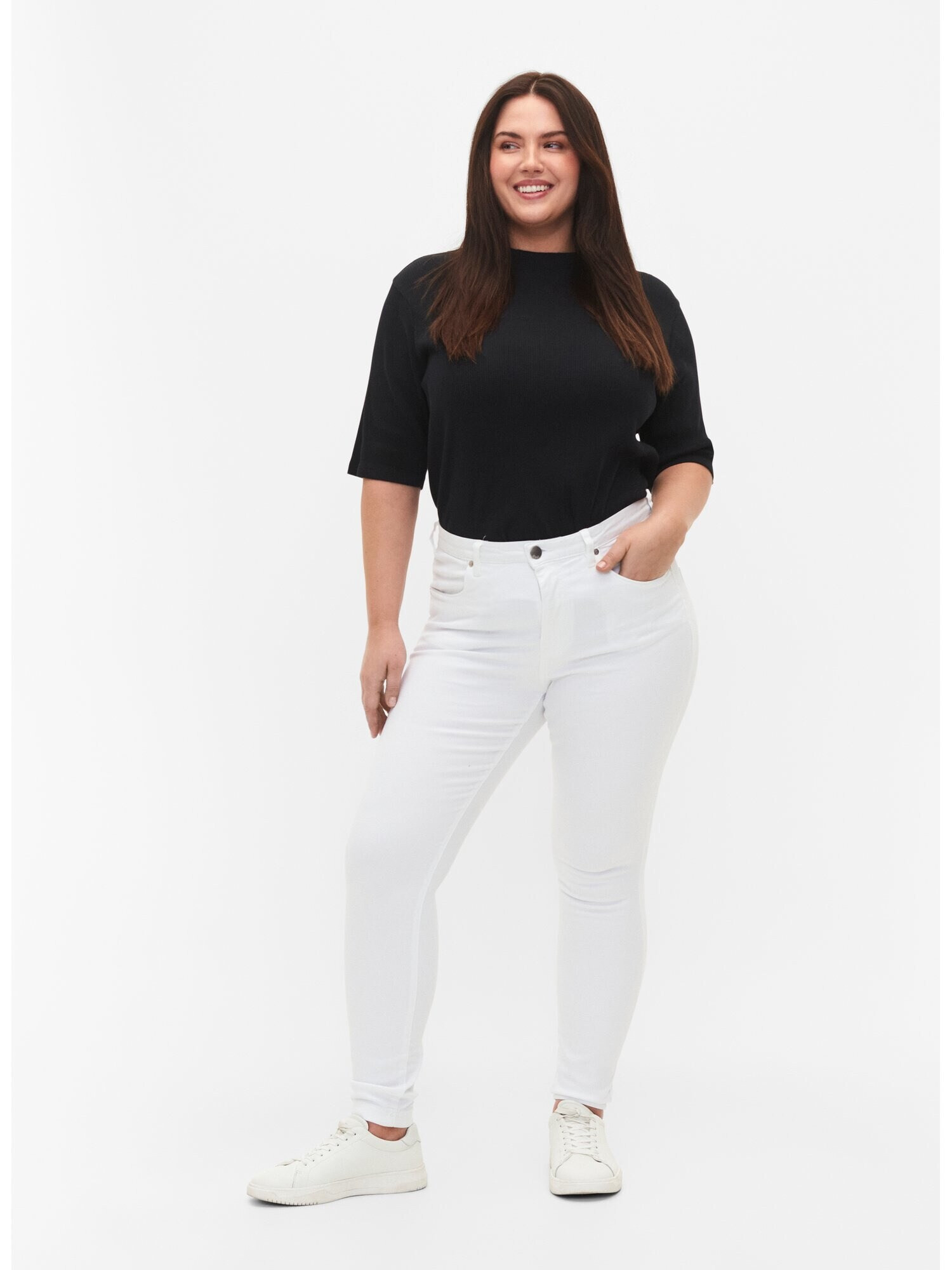 Zizzi Jeans 'Amy' alb - Pled.ro