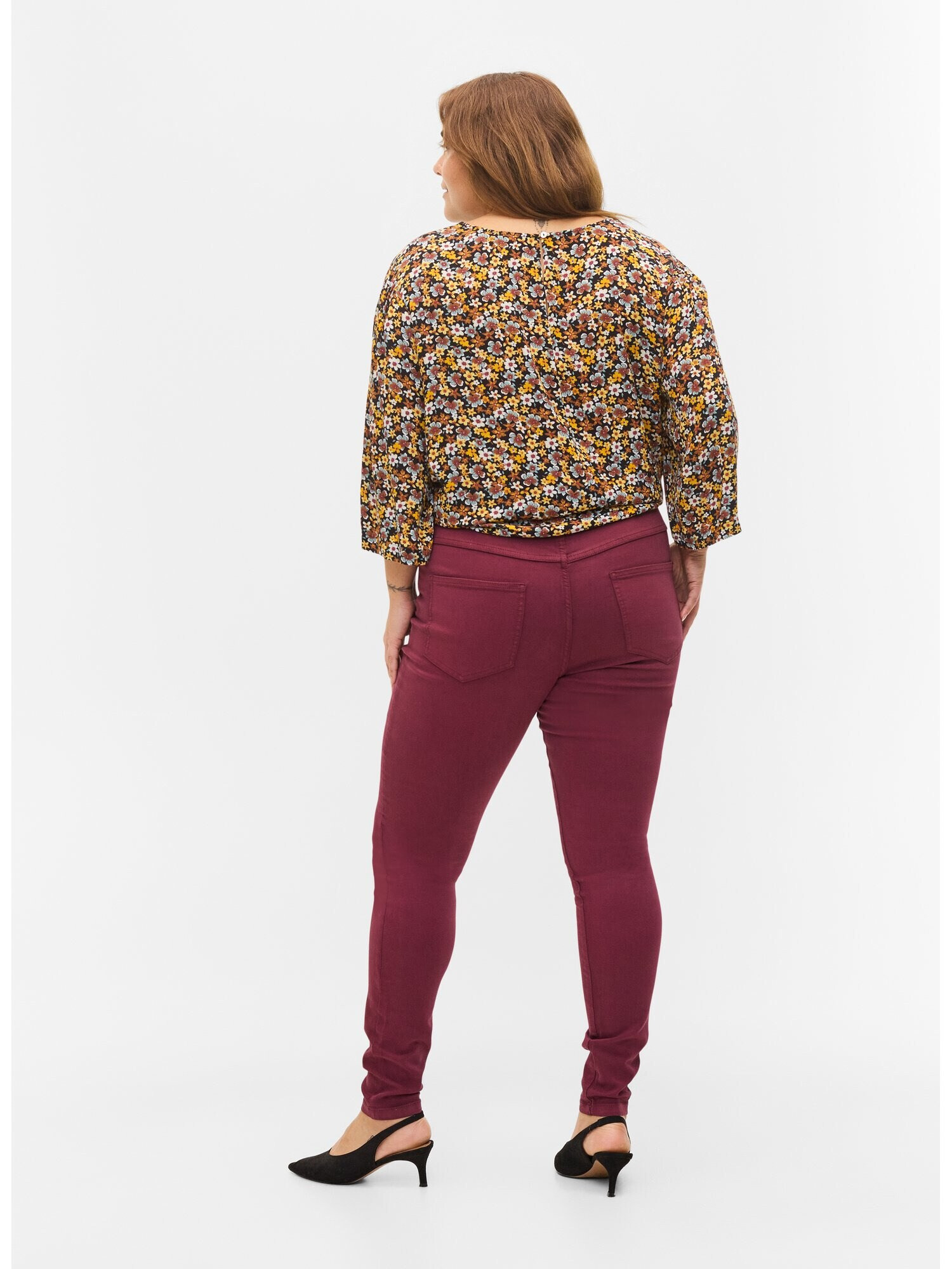 Zizzi Jeans 'Amy' roșu burgundy - Pled.ro