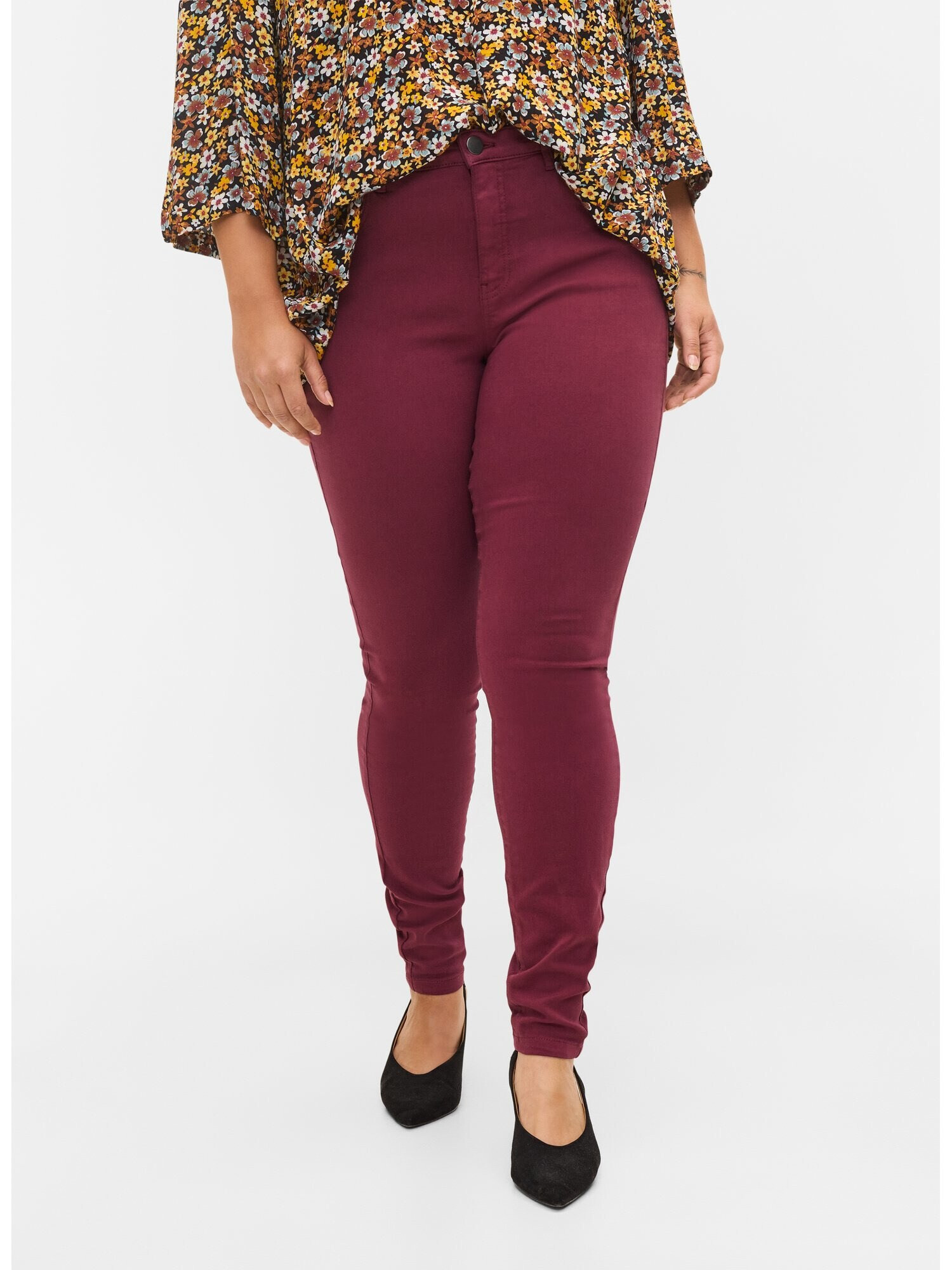 Zizzi Jeans 'Amy' roșu burgundy - Pled.ro