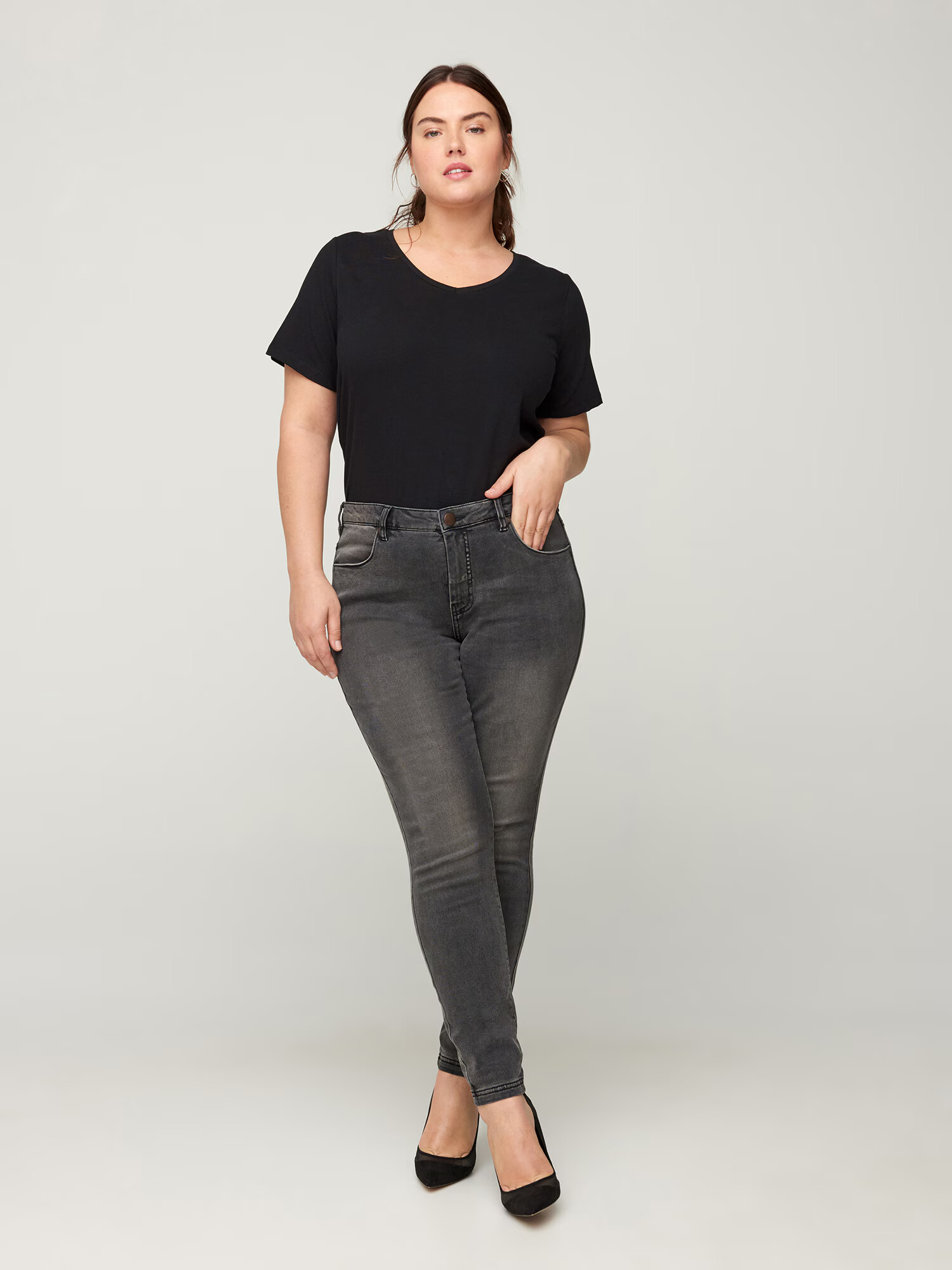 Zizzi Jeans gri denim - Pled.ro