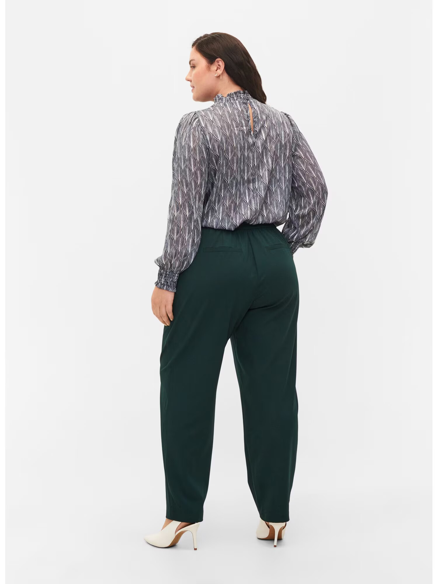 Zizzi Pantaloni eleganți 'Mhaley' verde închis - Pled.ro