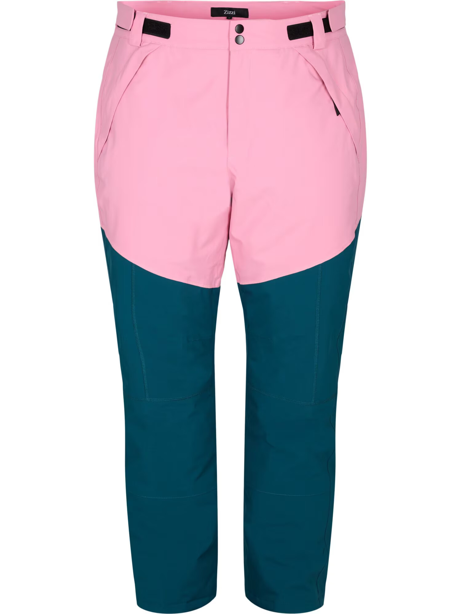 Zizzi Pantaloni outdoor verde petrol / roz - Pled.ro