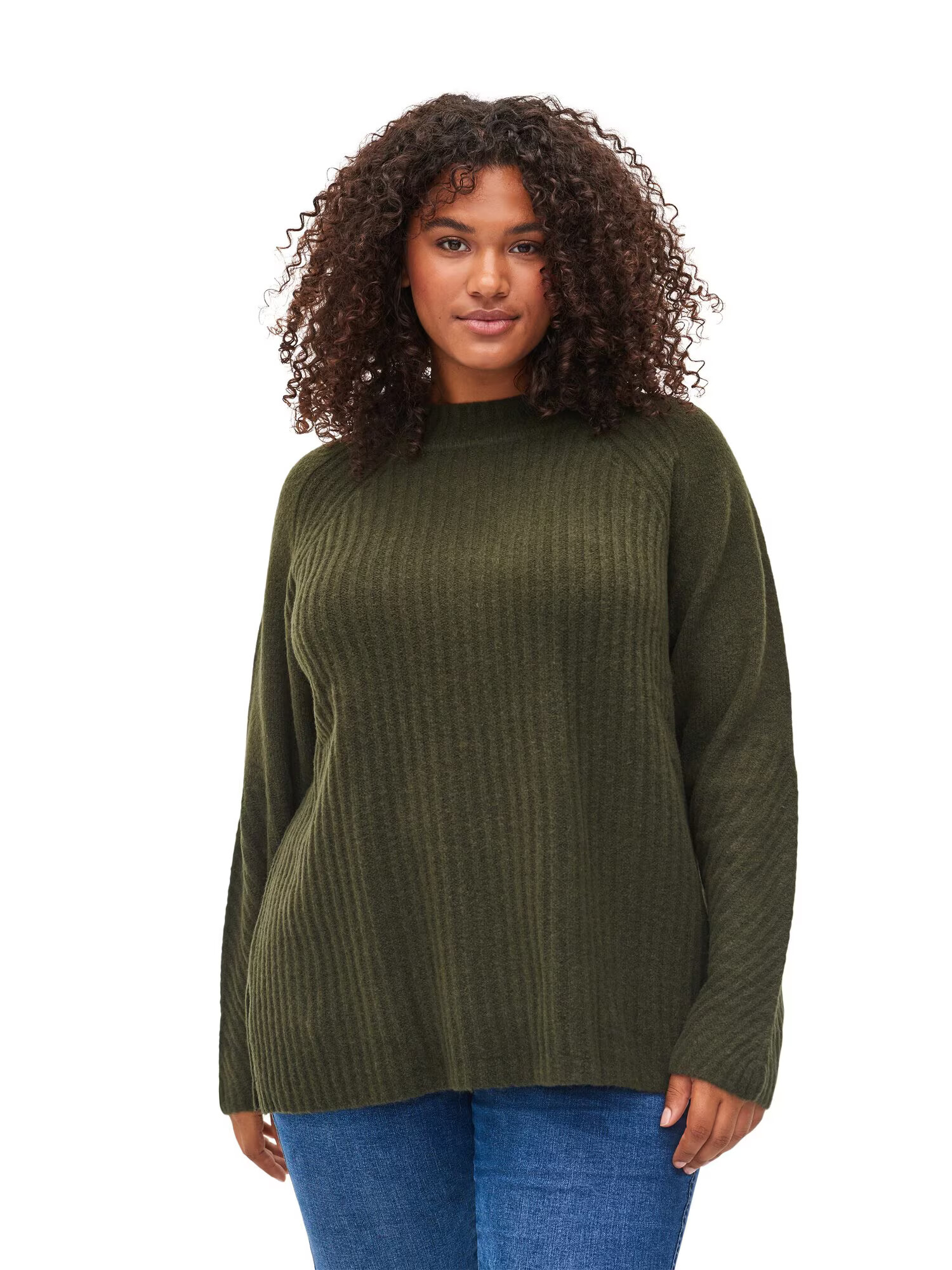 Zizzi Pulover 'MCOMFY' verde pin - Pled.ro