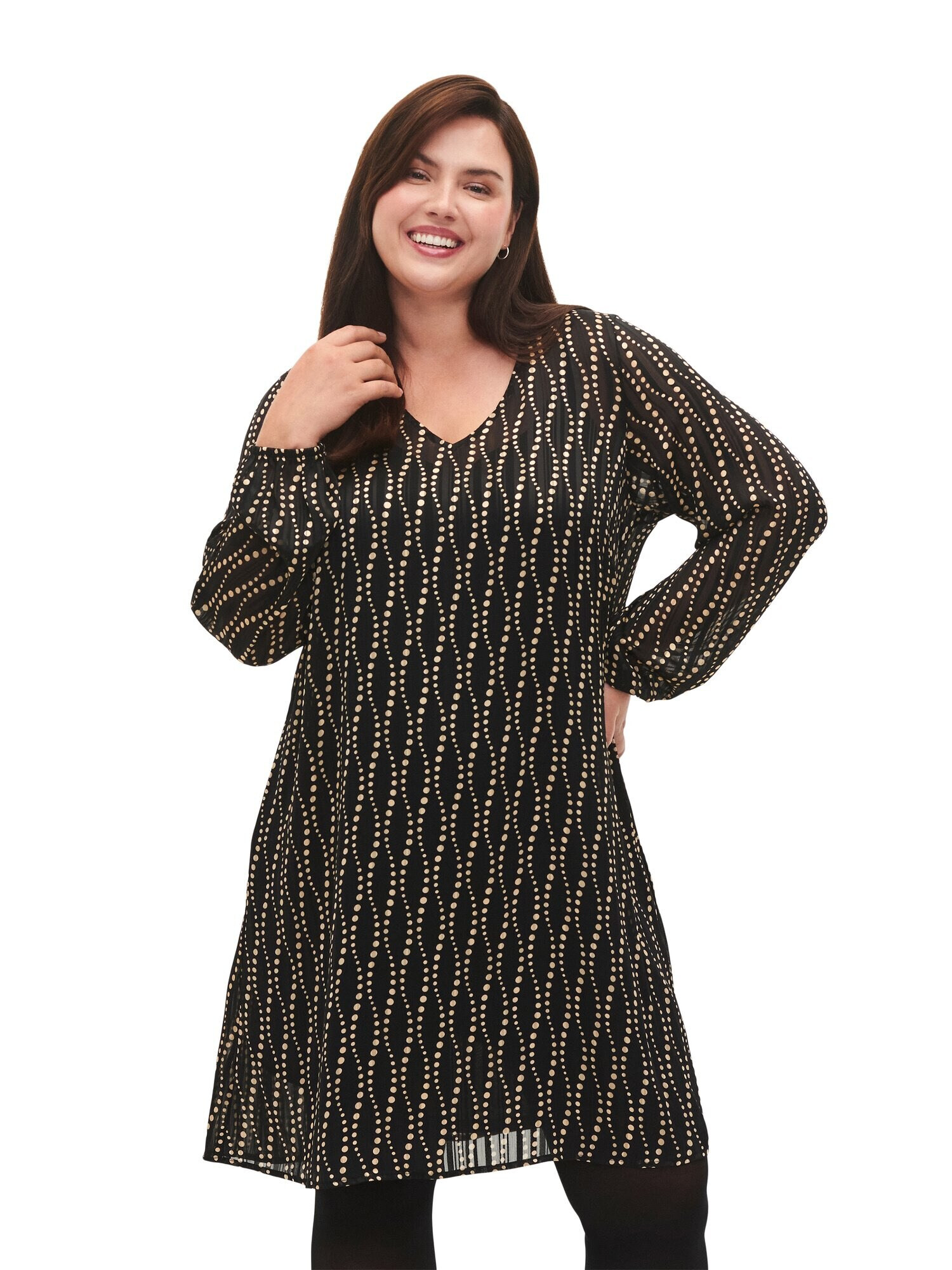 Zizzi Rochie auriu / negru - Pled.ro