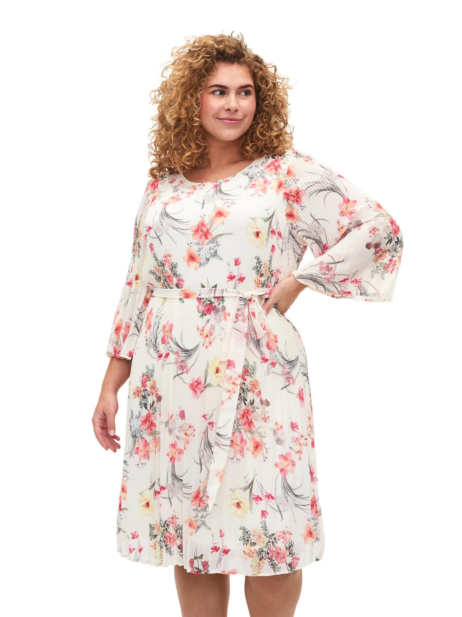 Zizzi Rochie 'Cathrine' roz / alb - Pled.ro