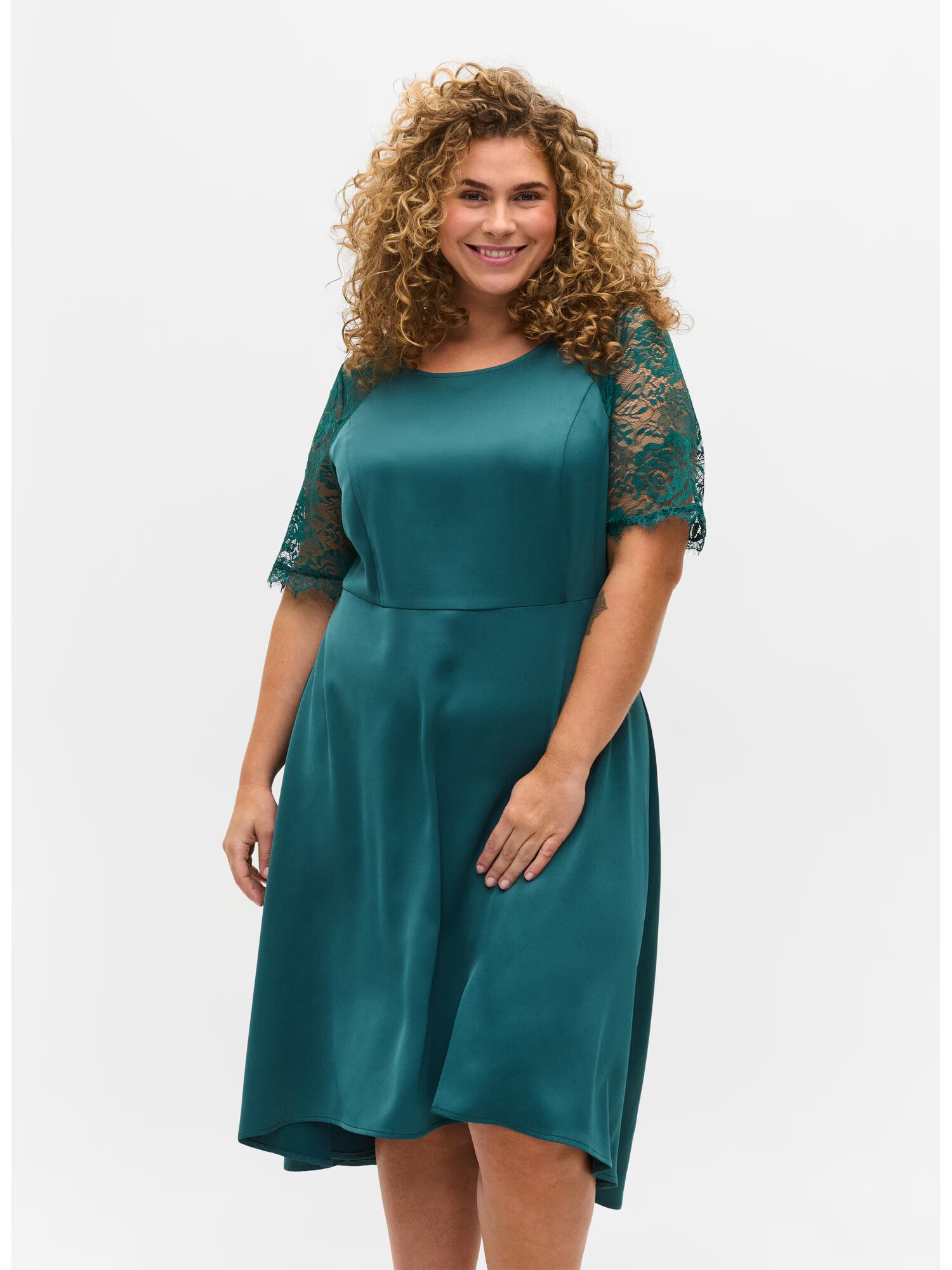 Zizzi Rochie de cocktail 'Angelina' verde petrol - Pled.ro