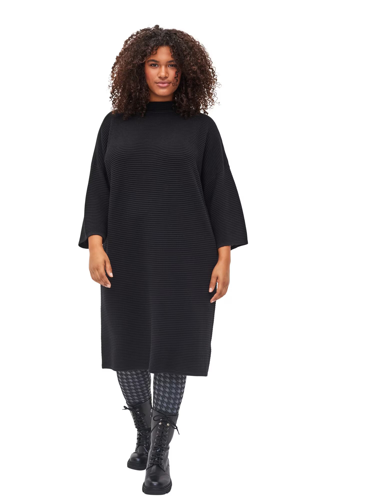 Zizzi Rochie tricotat 'MRACHEL' negru - Pled.ro